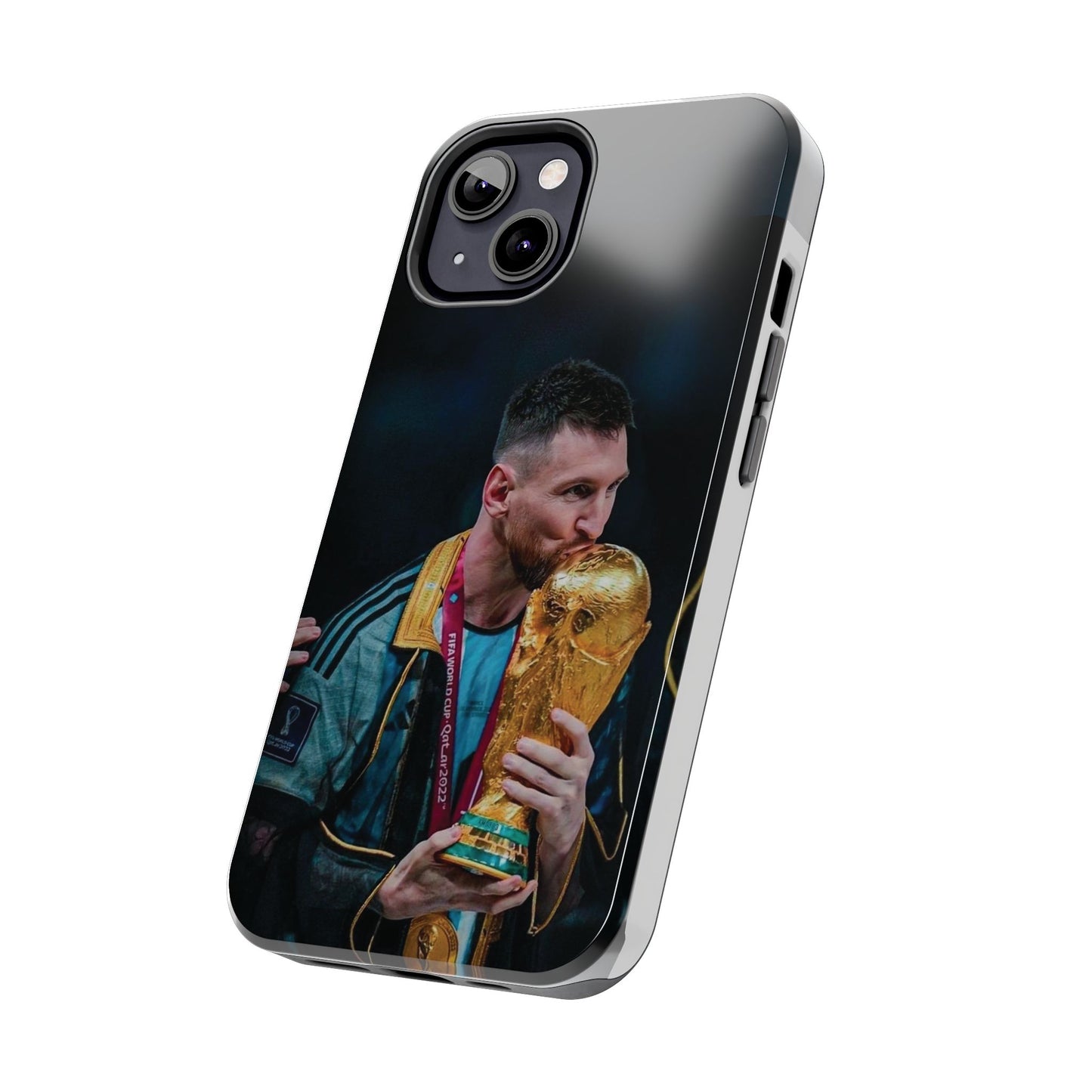 Messi World Cup Champion Tough Phone Case - Messi Trophy Design