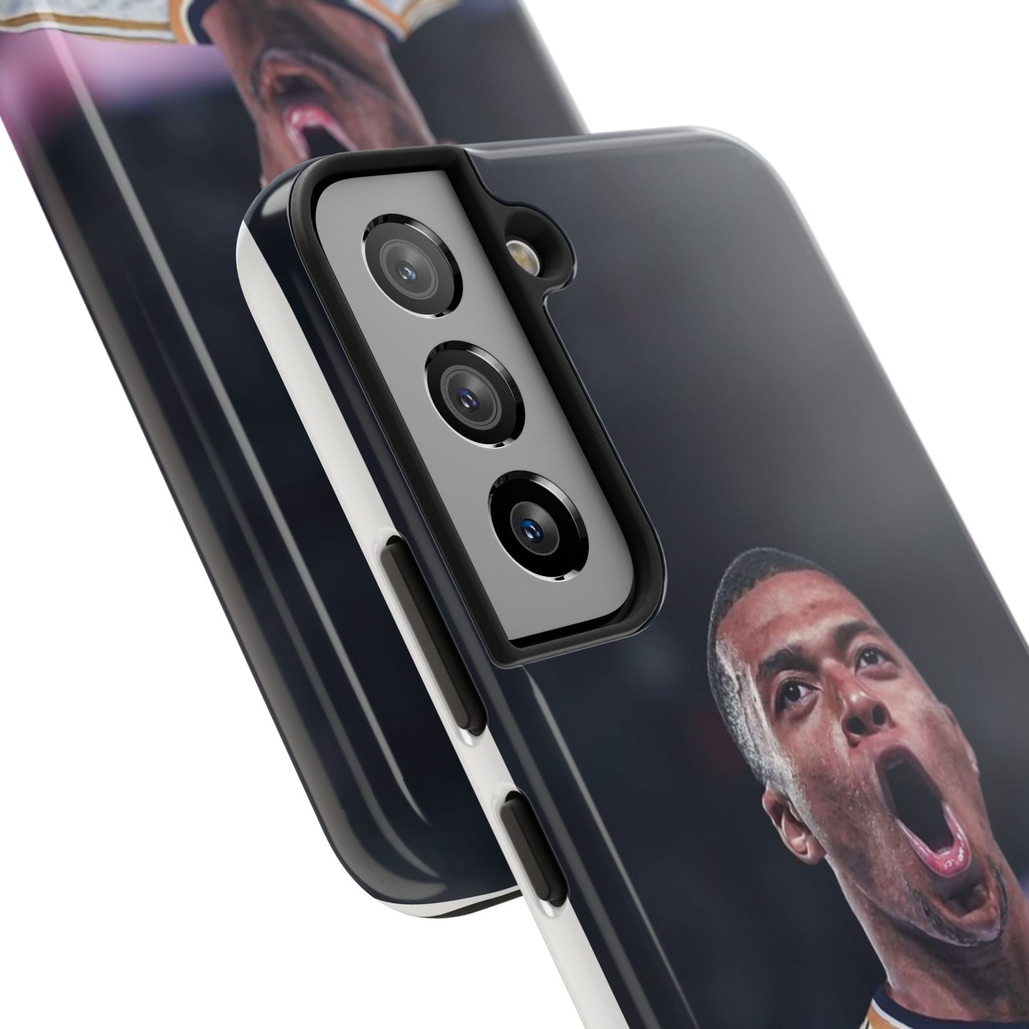 Kylian Mbappé Sporty Tough Phone Case with Goal Celebration Design