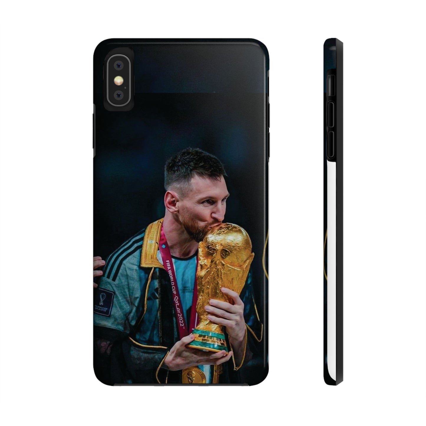 Messi World Cup Champion Tough Phone Case - Messi Trophy Design