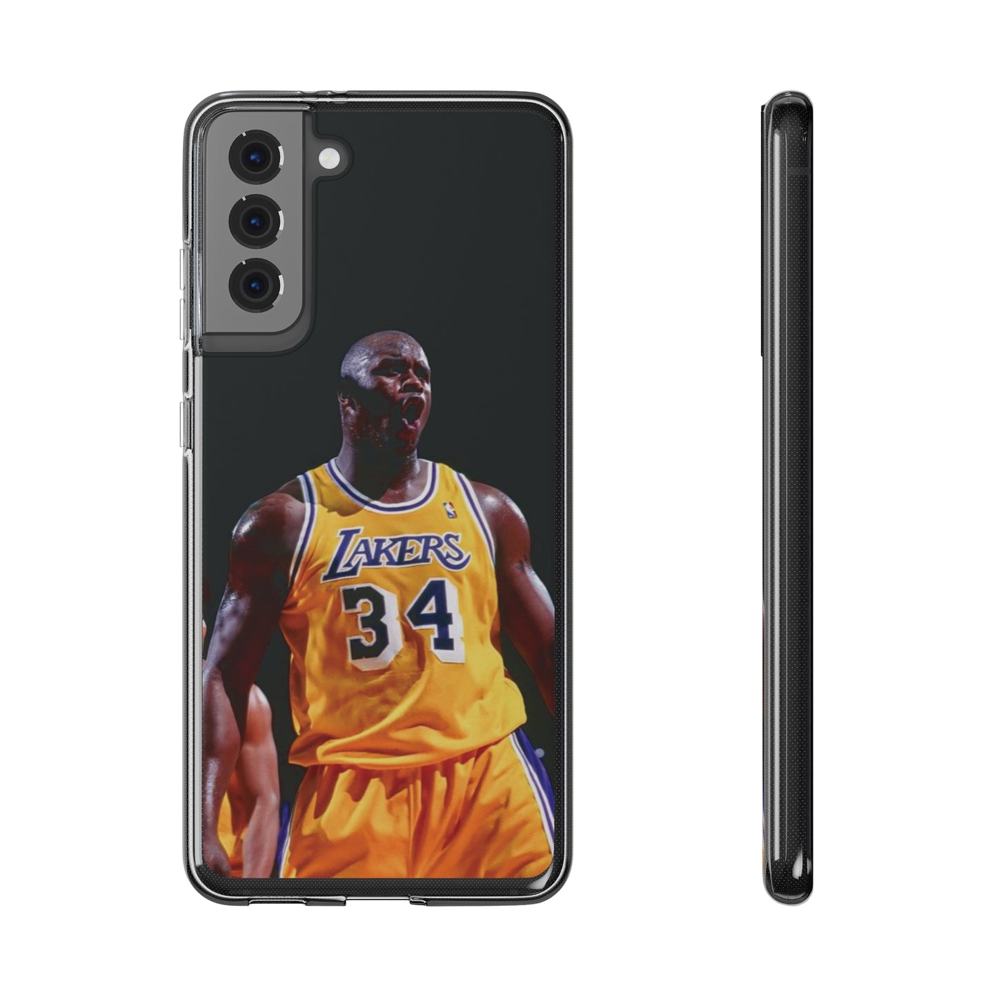 Shaq Vintage Basketball Star Soft Phone Case - Vibrant Lakers Design