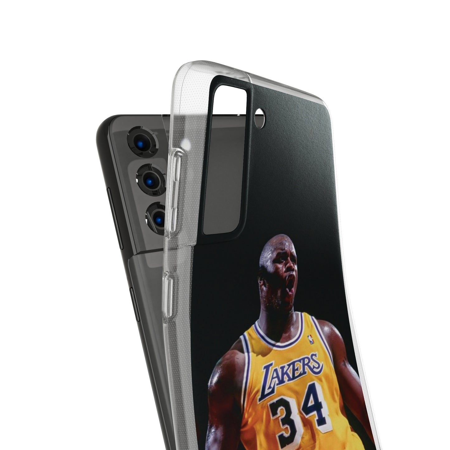 Shaq Vintage Basketball Star Soft Phone Case - Vibrant Lakers Design