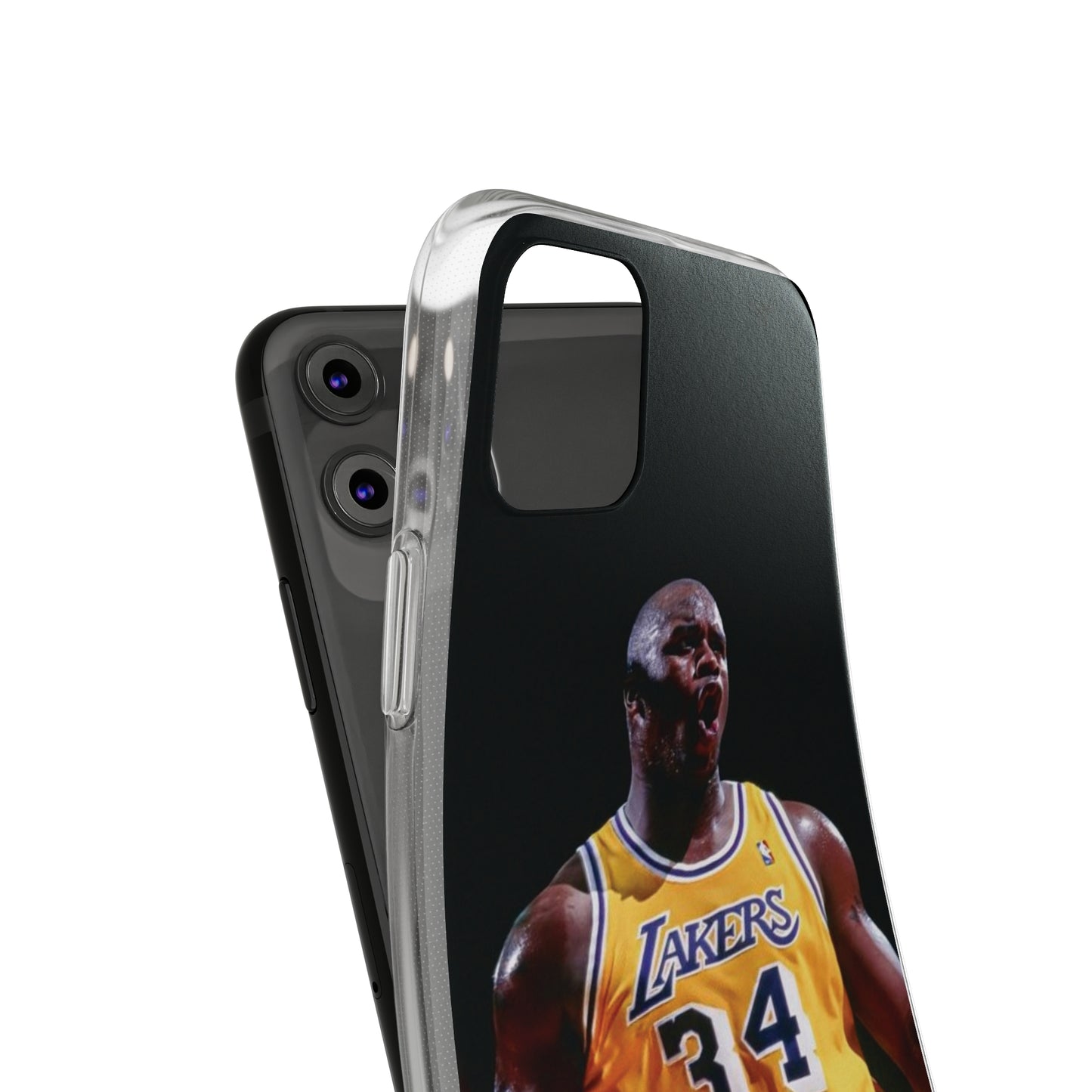 Shaq Vintage Basketball Star Soft Phone Case - Vibrant Lakers Design