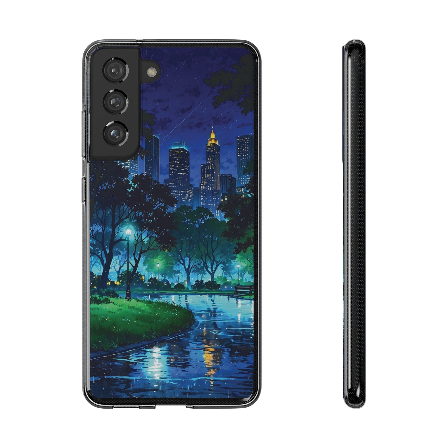 Cityscape Night Soft Phone Case - Protective Cover for Urban Lovers