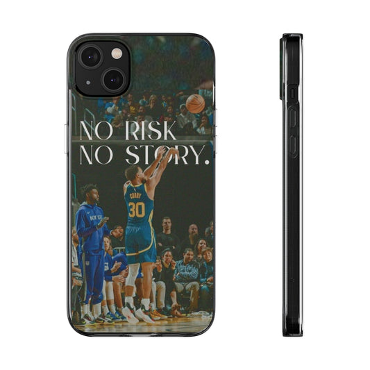 Steph Curry Motivational Soft Phone Case - No Risk, No Story for Sports Lovers