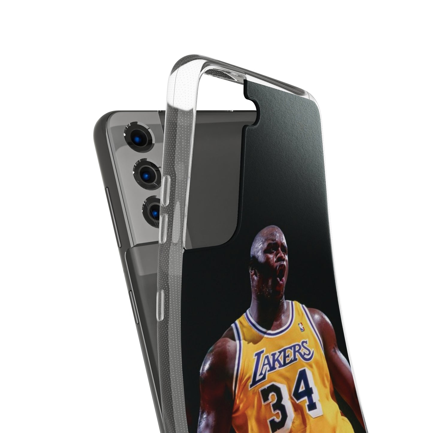Shaq Vintage Basketball Star Soft Phone Case - Vibrant Lakers Design
