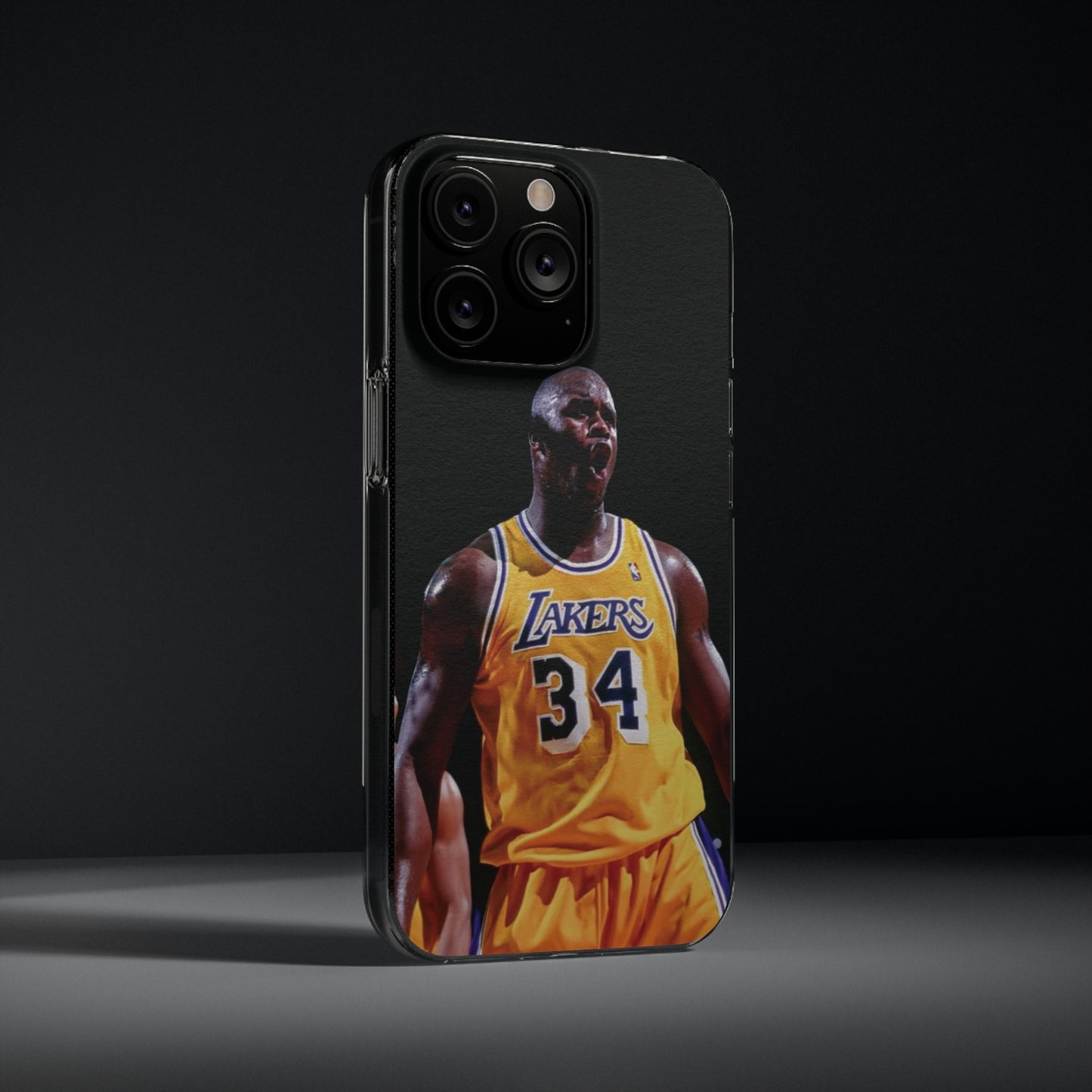 Shaq Vintage Basketball Star Soft Phone Case - Vibrant Lakers Design