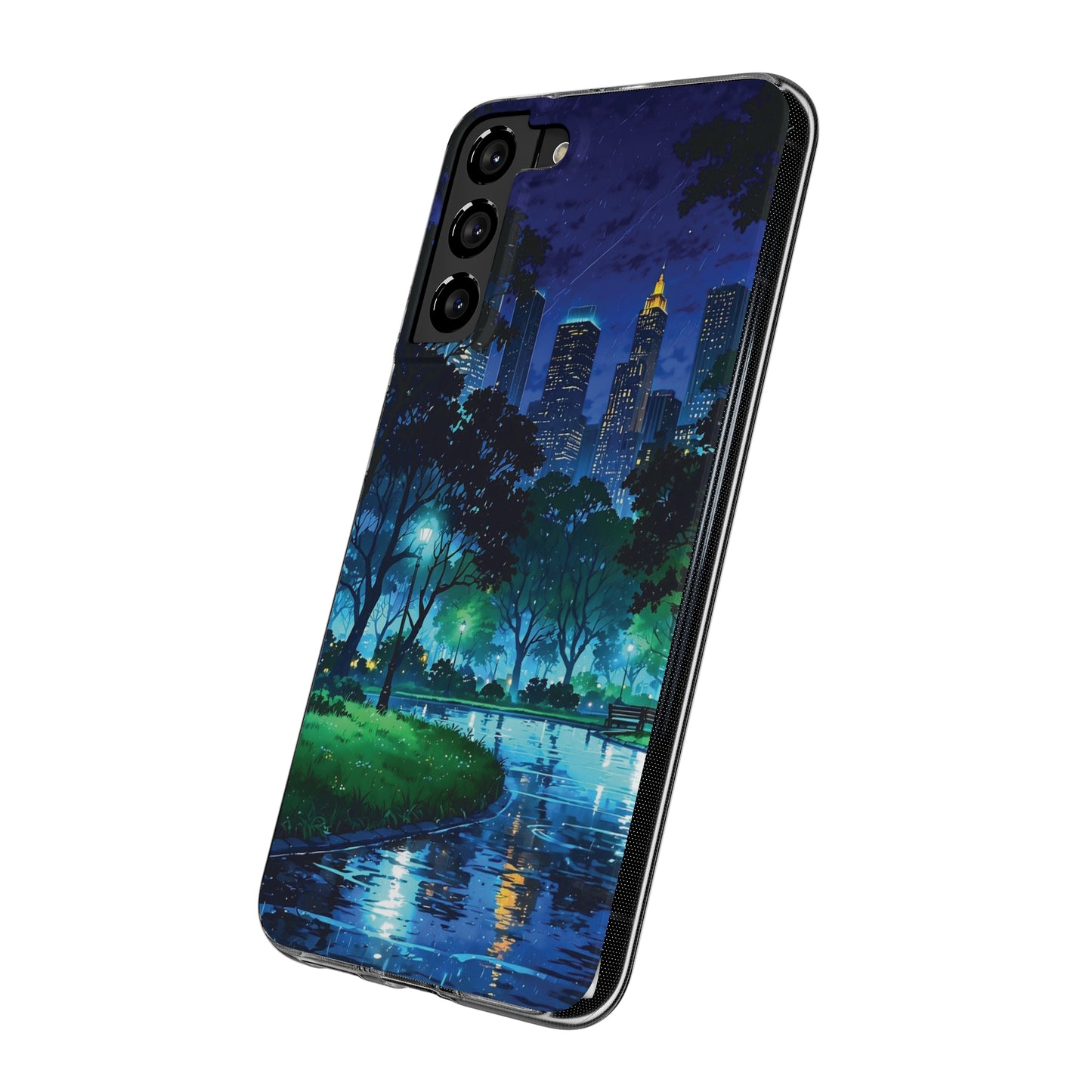 Cityscape Night Soft Phone Case - Protective Cover for Urban Lovers