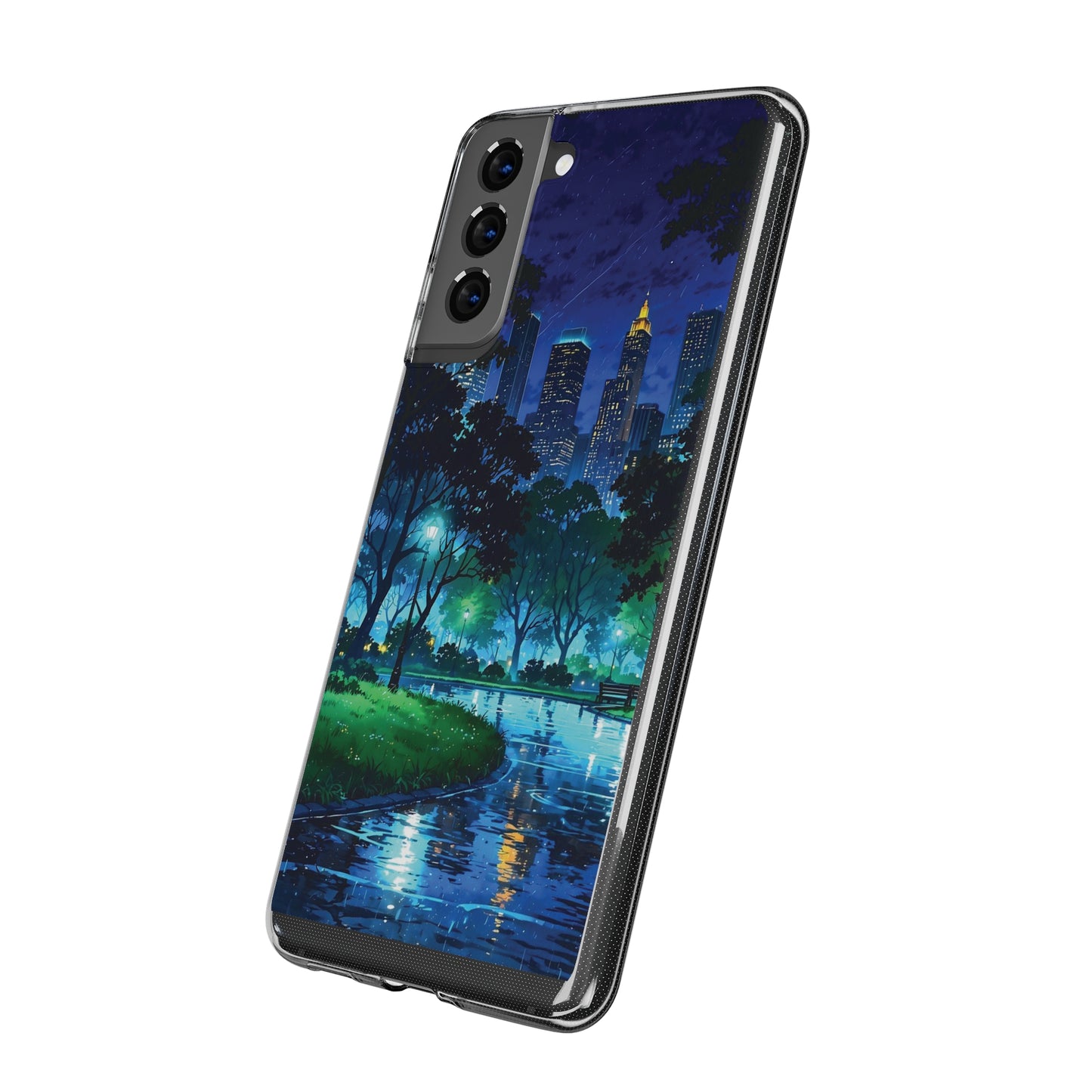 Cityscape Night Soft Phone Case - Protective Cover for Urban Lovers