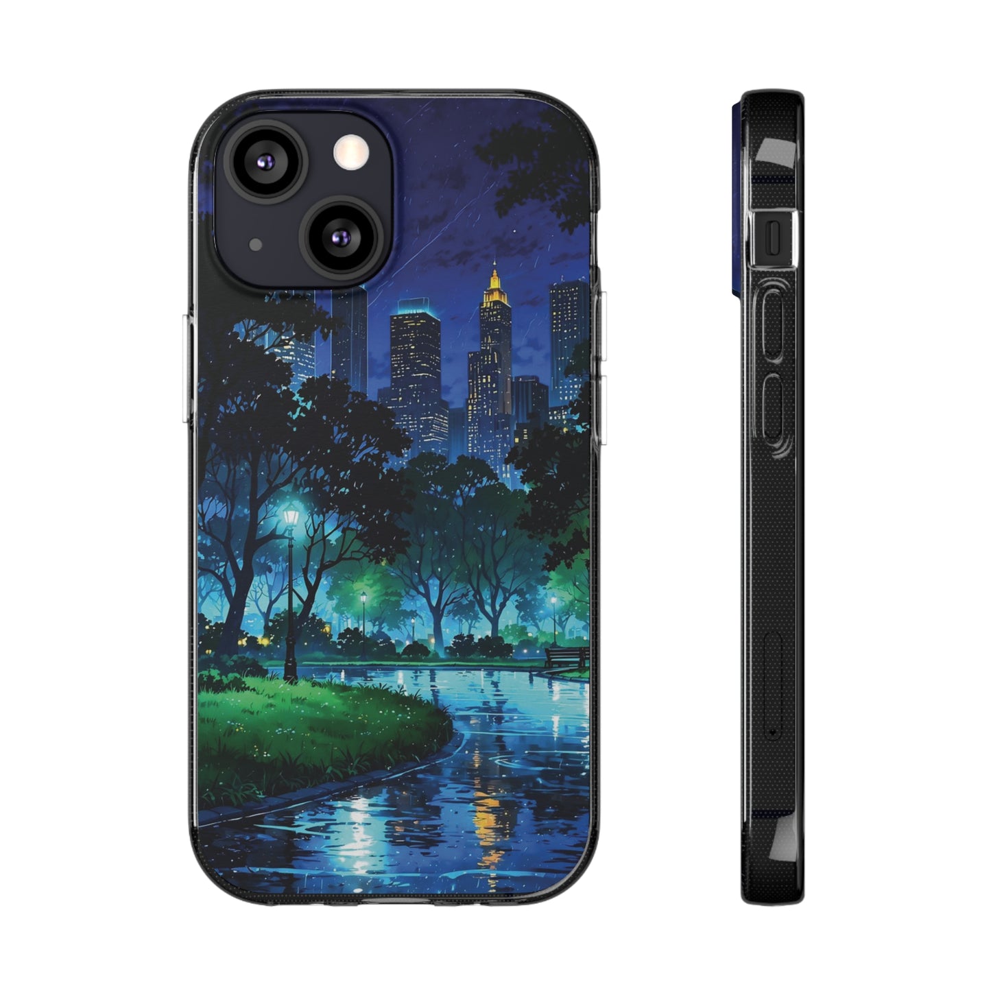 Cityscape Night Soft Phone Case - Protective Cover for Urban Lovers
