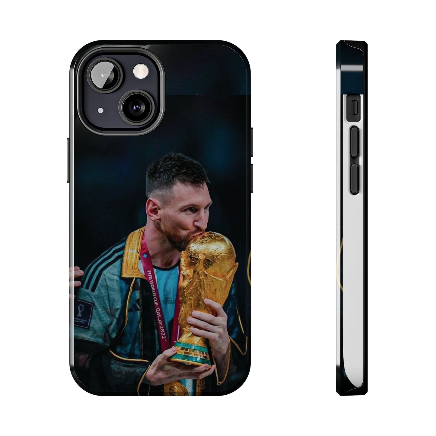 Messi World Cup Champion Tough Phone Case - Messi Trophy Design