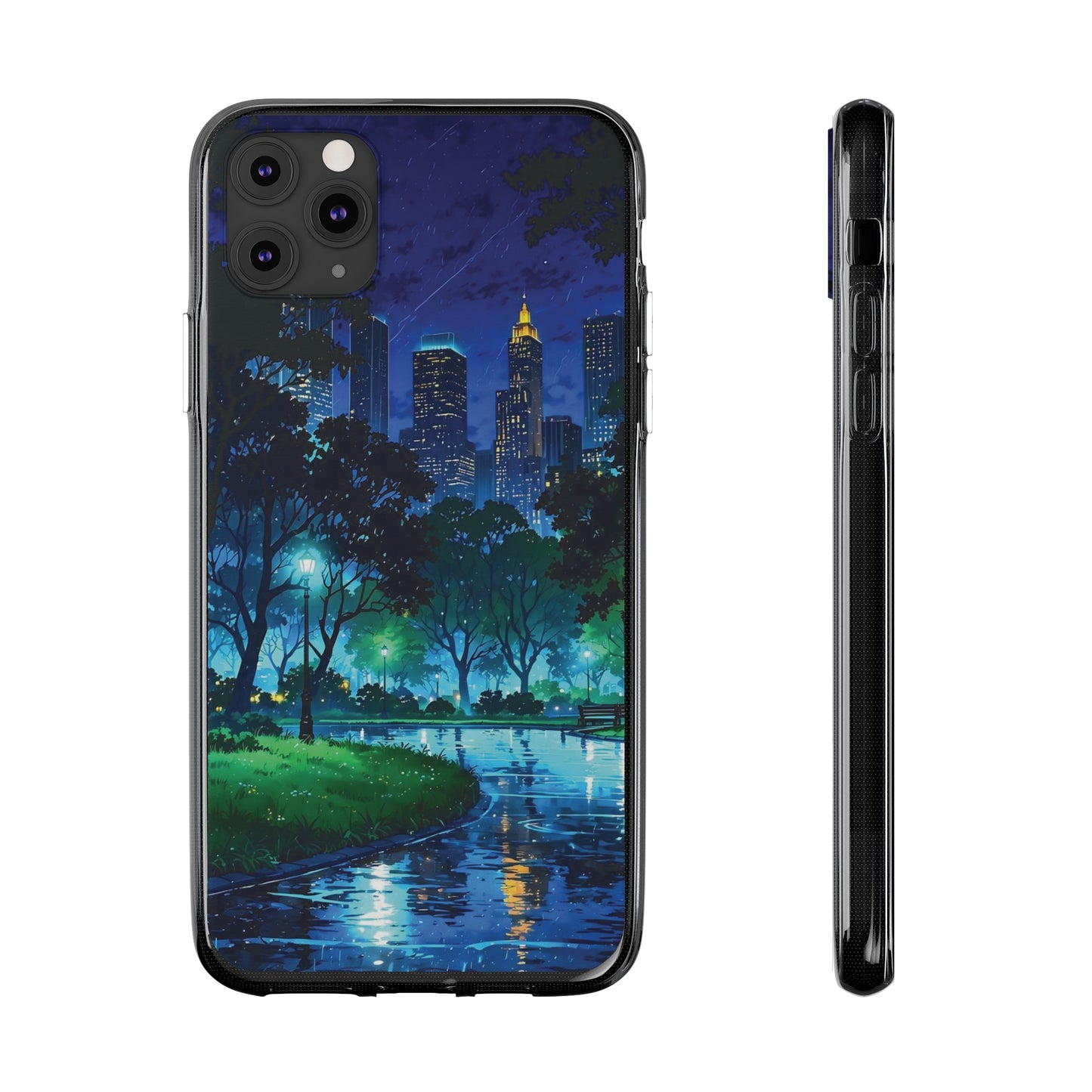 Cityscape Night Soft Phone Case - Protective Cover for Urban Lovers