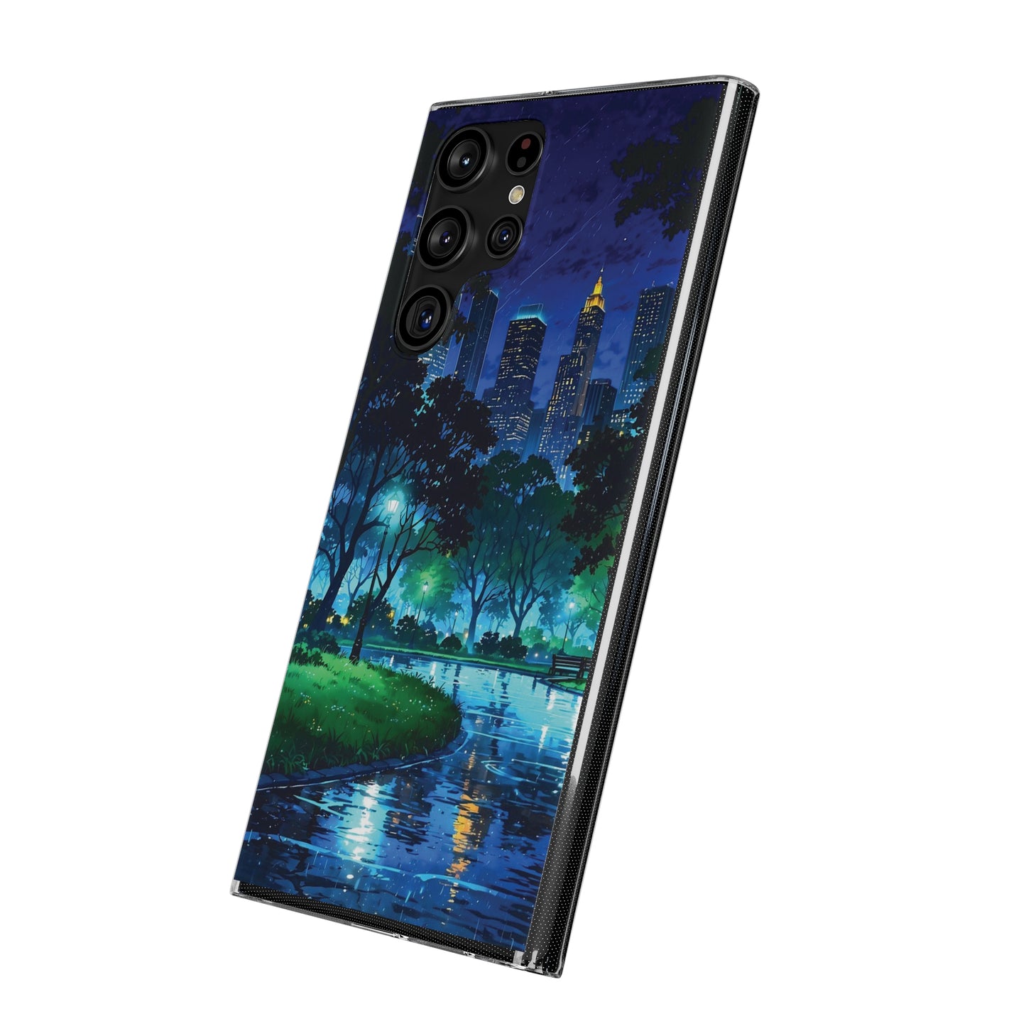 Cityscape Night Soft Phone Case - Protective Cover for Urban Lovers
