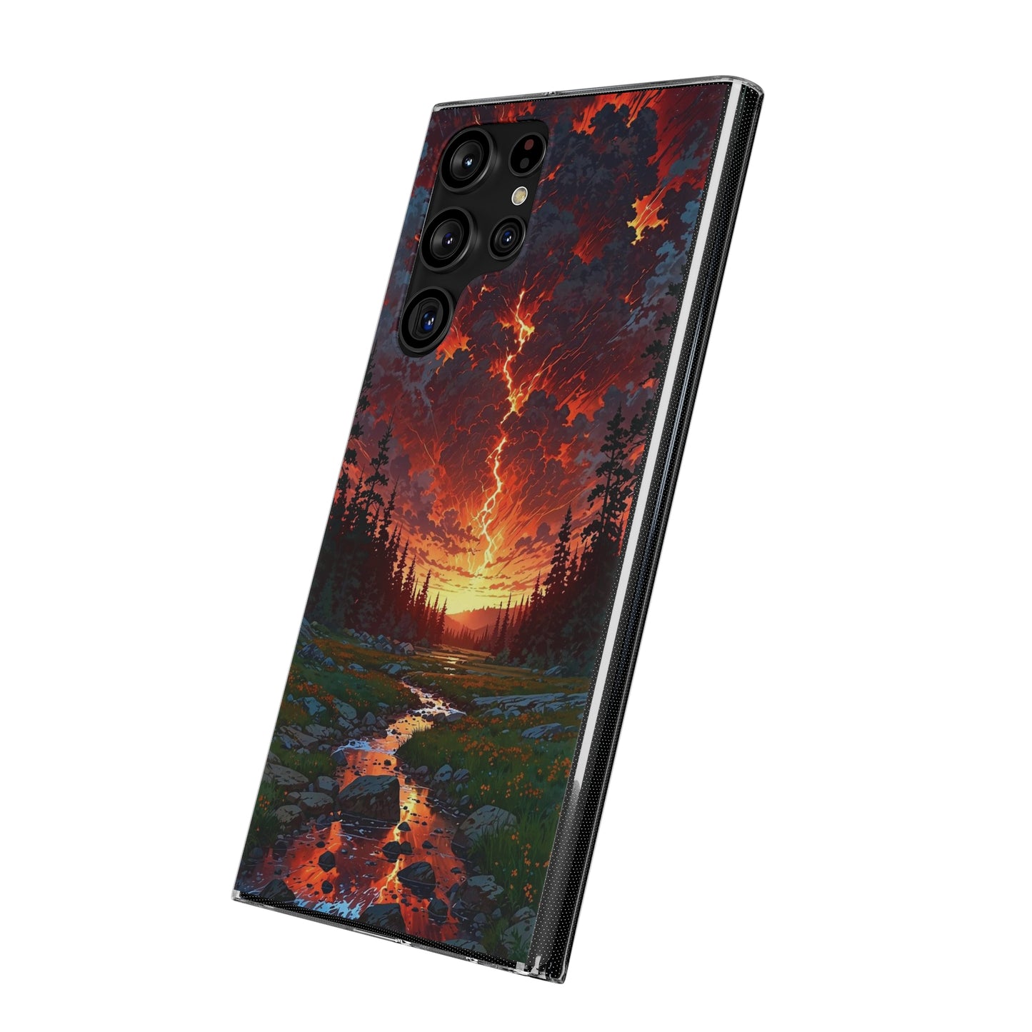 Nature-Inspired Soft Phone Case - Vibrant Sunset Design