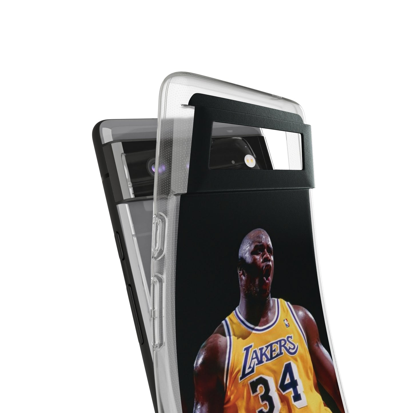 Shaq Vintage Basketball Star Soft Phone Case - Vibrant Lakers Design