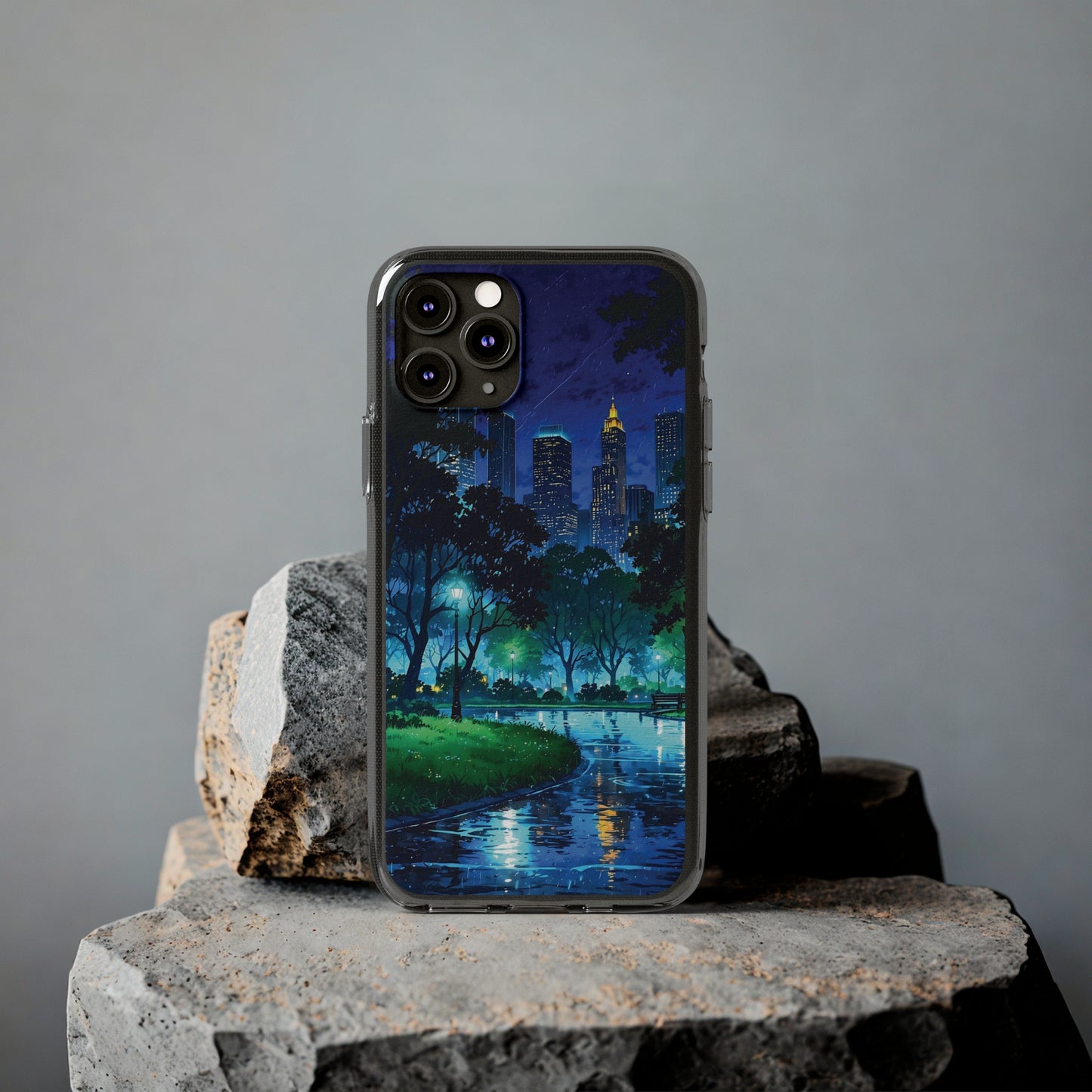 Cityscape Night Soft Phone Case - Protective Cover for Urban Lovers