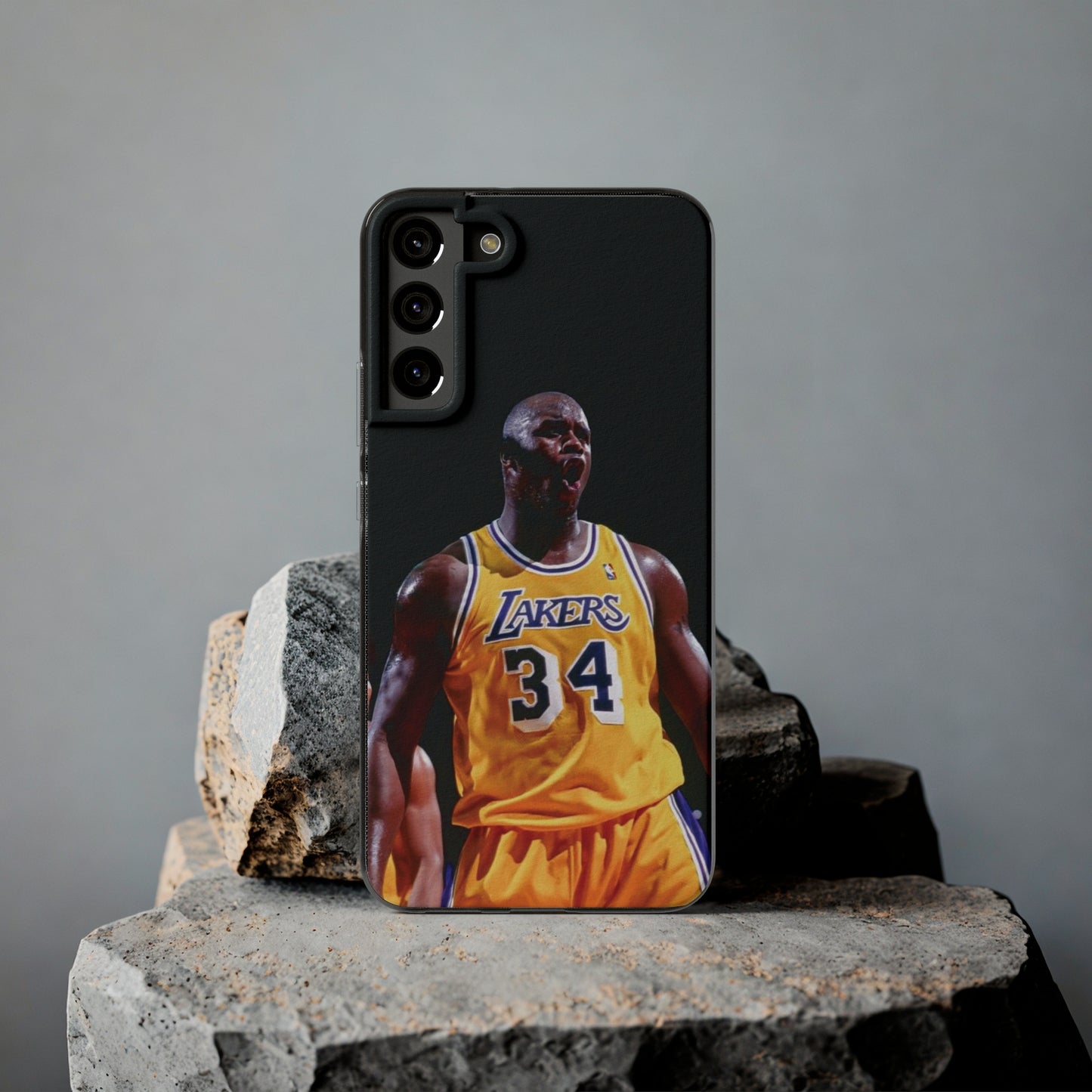 Shaq Vintage Basketball Star Soft Phone Case - Vibrant Lakers Design