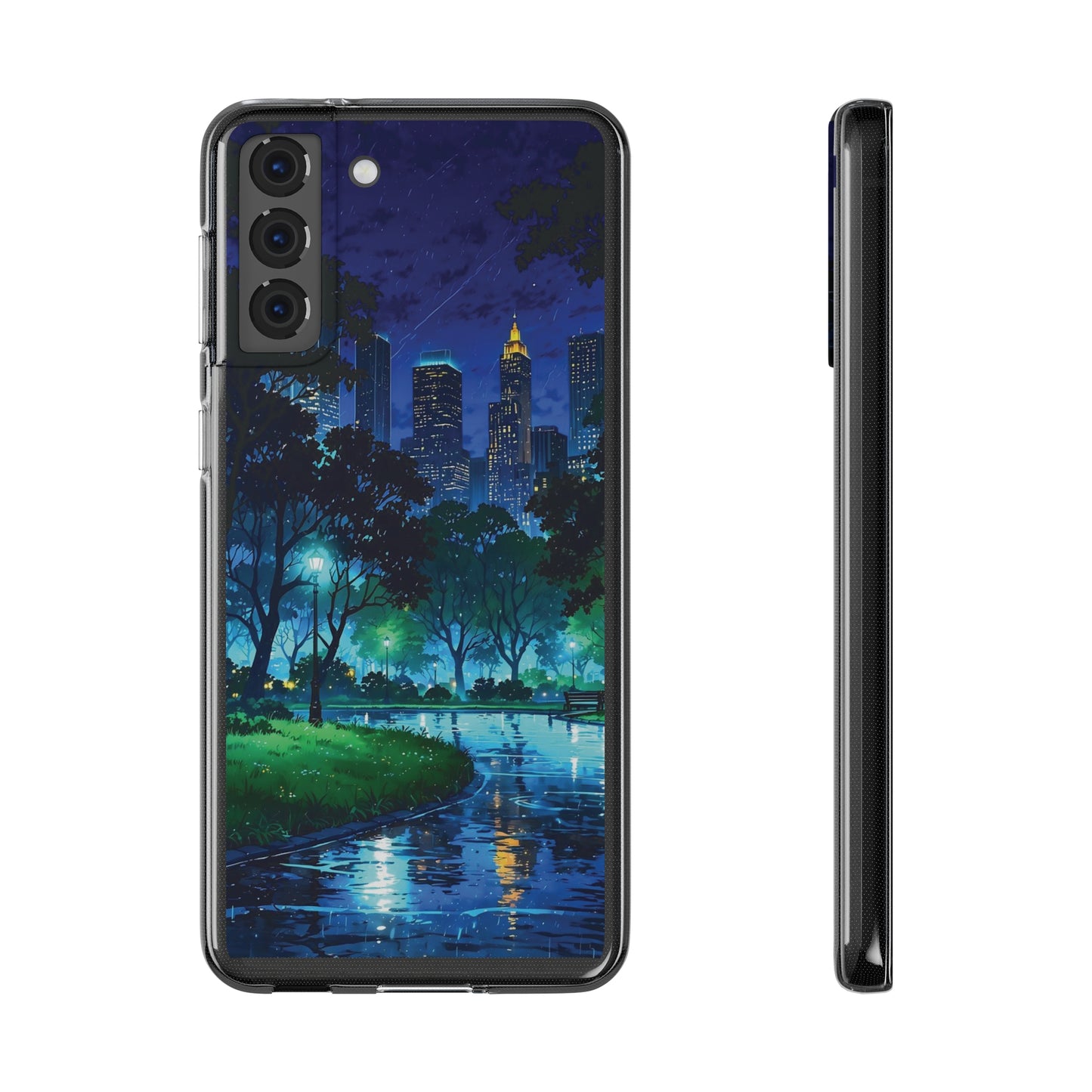 Cityscape Night Soft Phone Case - Protective Cover for Urban Lovers