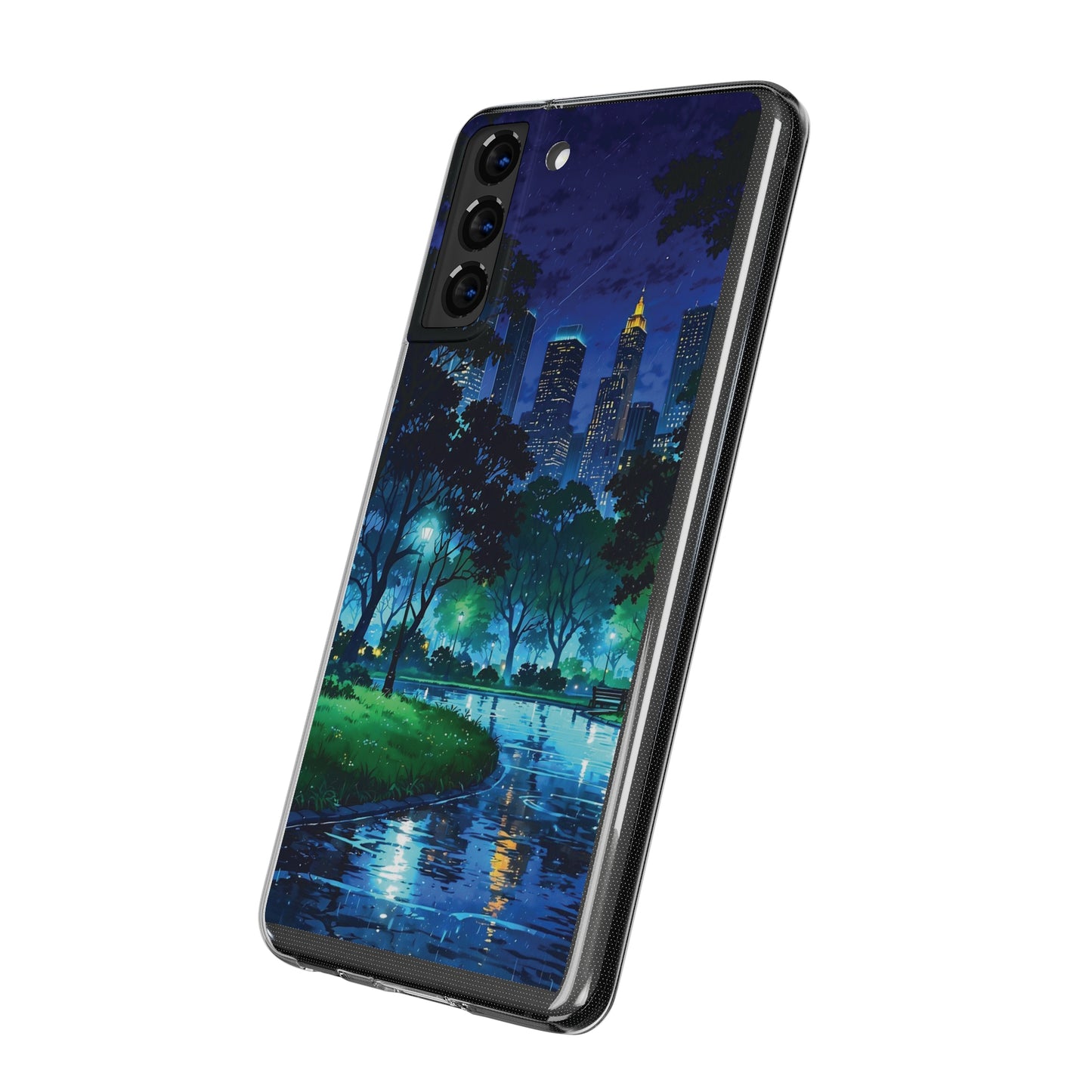 Cityscape Night Soft Phone Case - Protective Cover for Urban Lovers