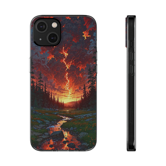 Nature-Inspired Soft Phone Case - Vibrant Sunset Design