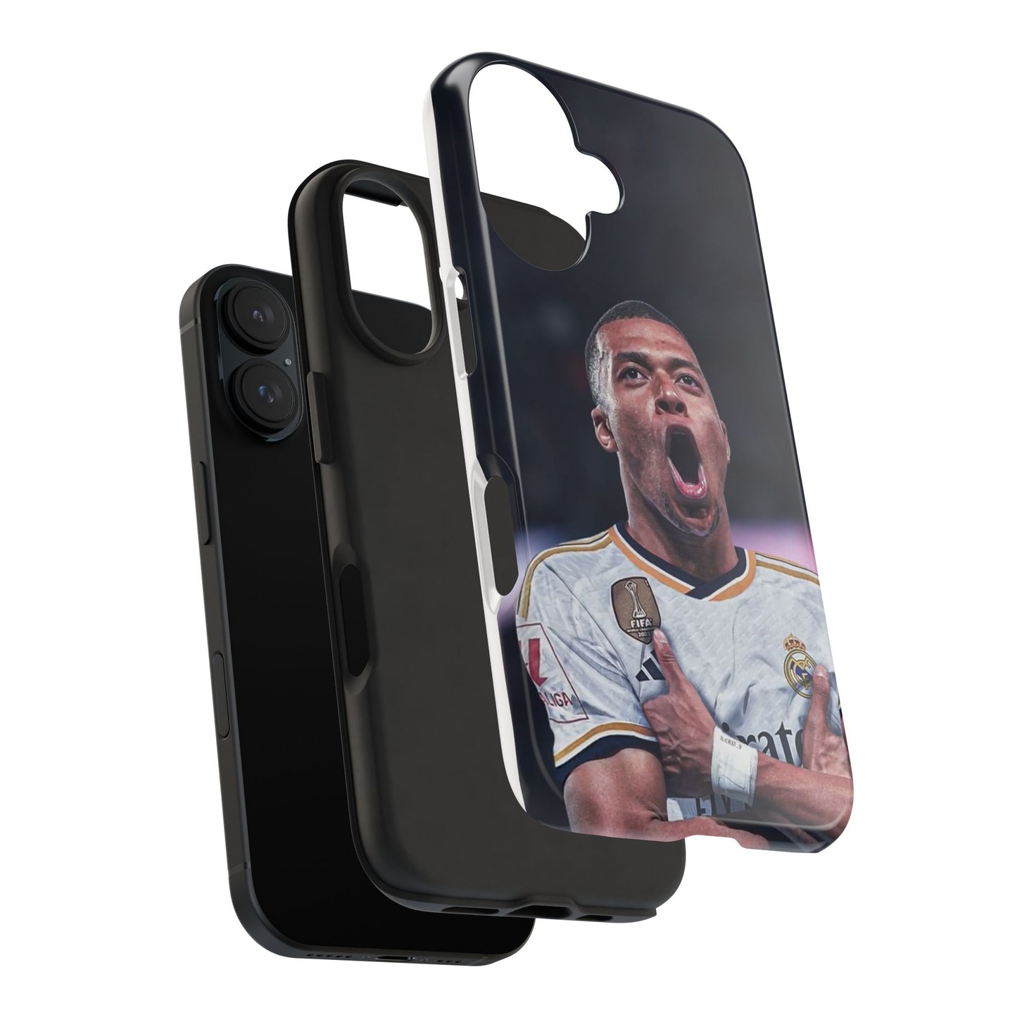 Kylian Mbappé Sporty Tough Phone Case with Goal Celebration Design