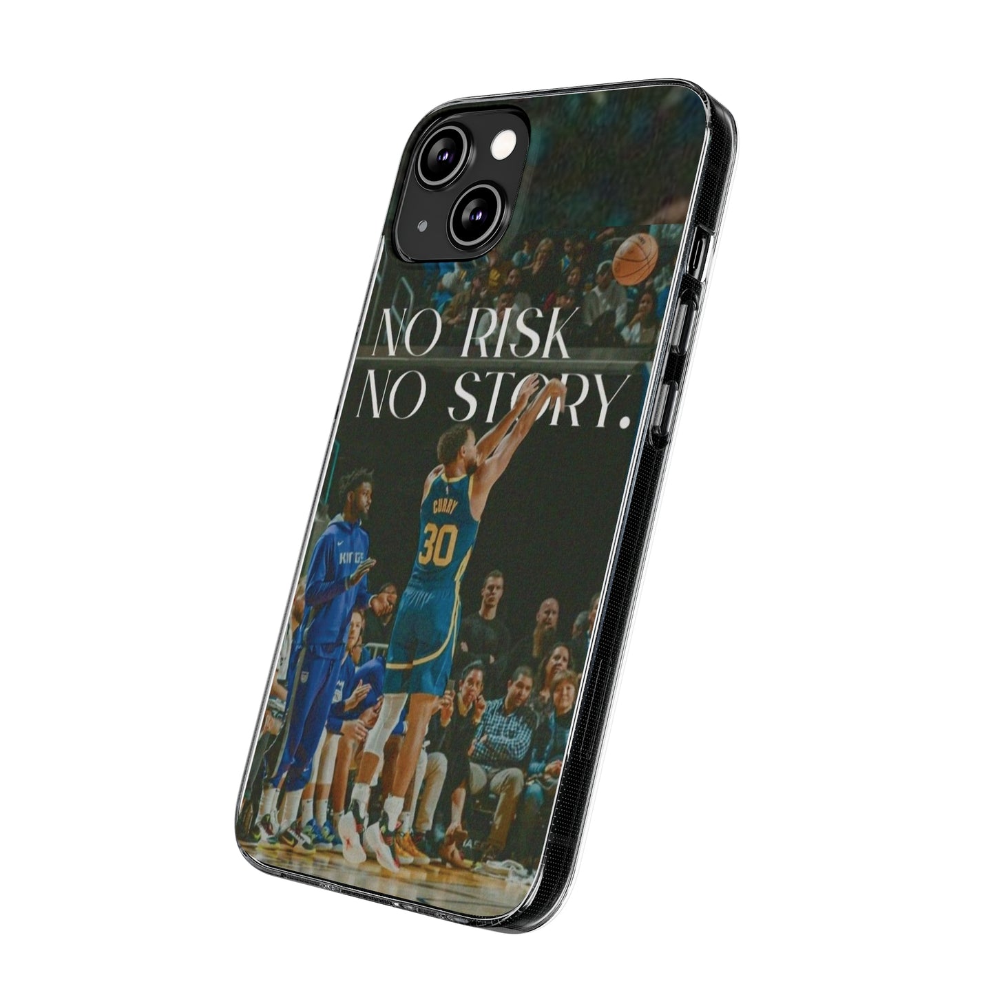 Steph Curry Motivational Soft Phone Case - No Risk, No Story for Sports Lovers