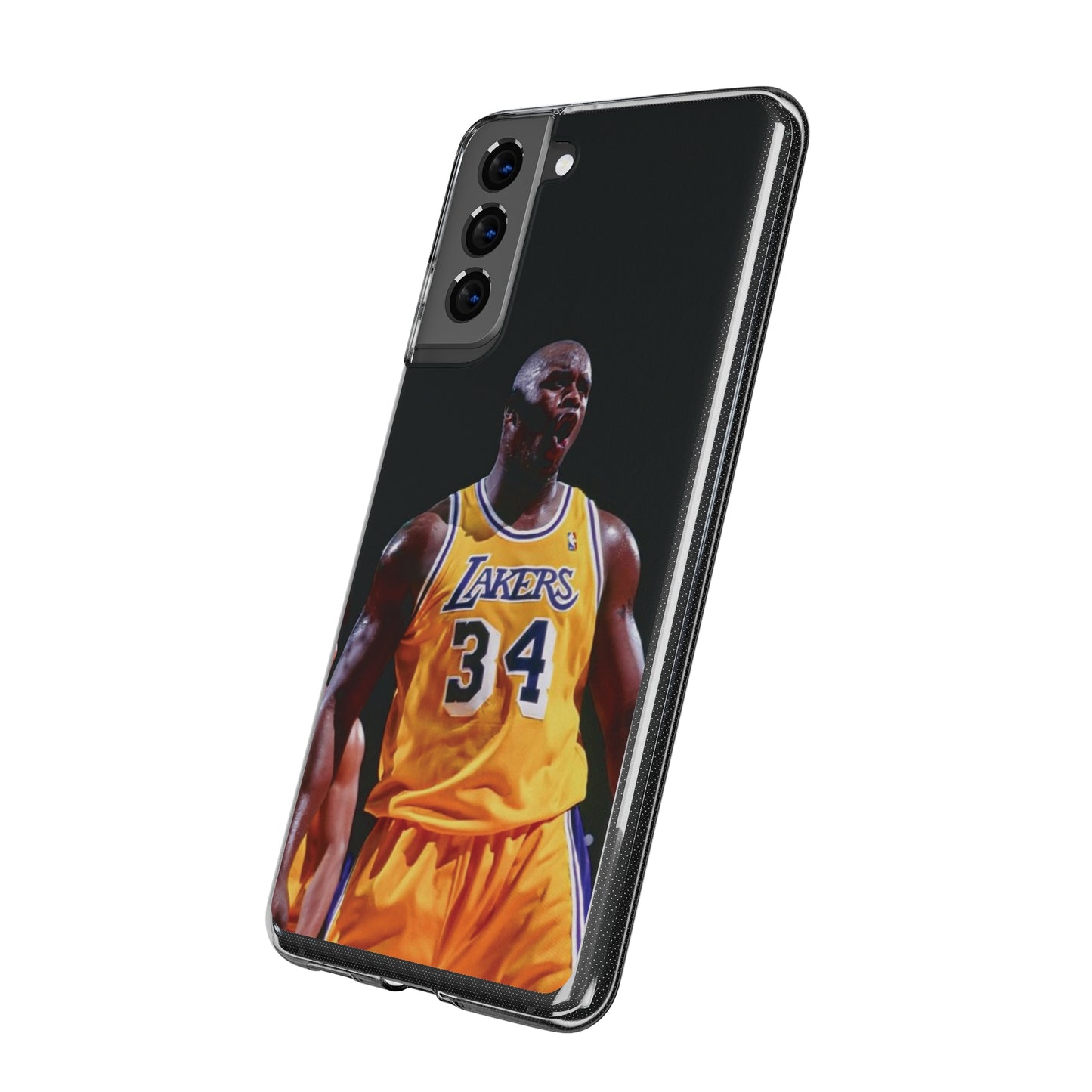 Shaq Vintage Basketball Star Soft Phone Case - Vibrant Lakers Design
