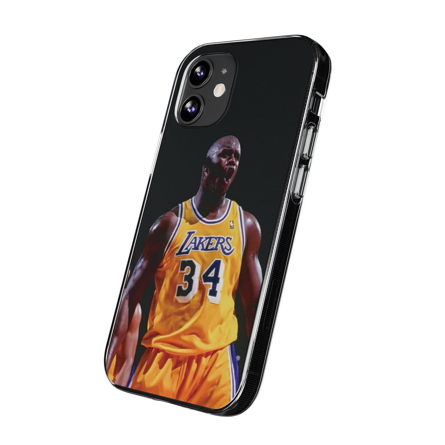Shaq Vintage Basketball Star Soft Phone Case - Vibrant Lakers Design