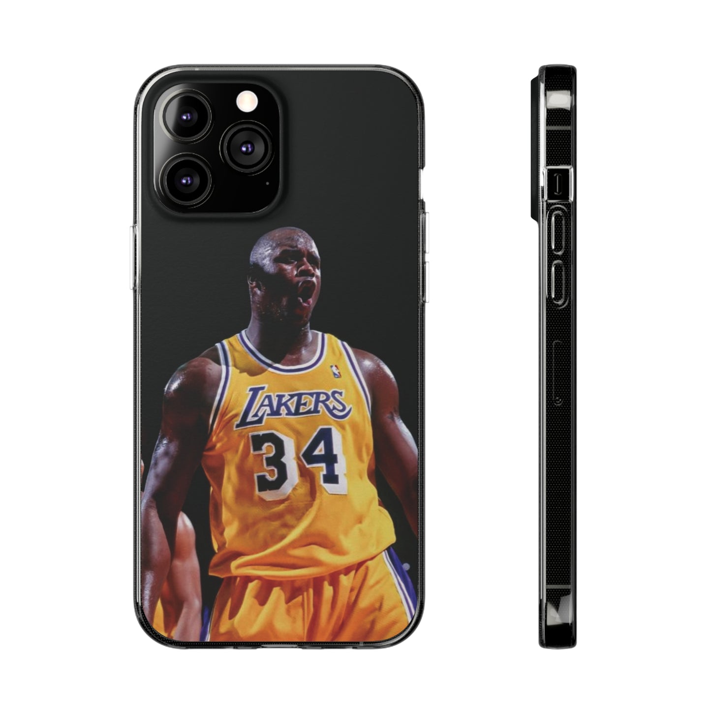 Shaq Vintage Basketball Star Soft Phone Case - Vibrant Lakers Design