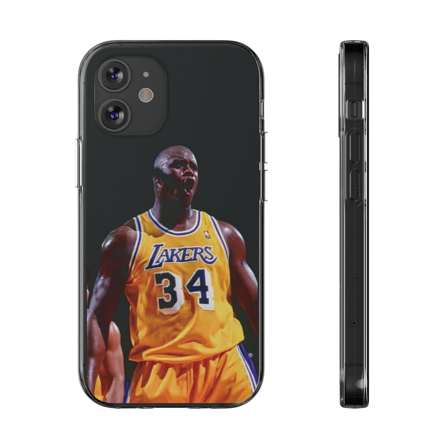 Shaq Vintage Basketball Star Soft Phone Case - Vibrant Lakers Design