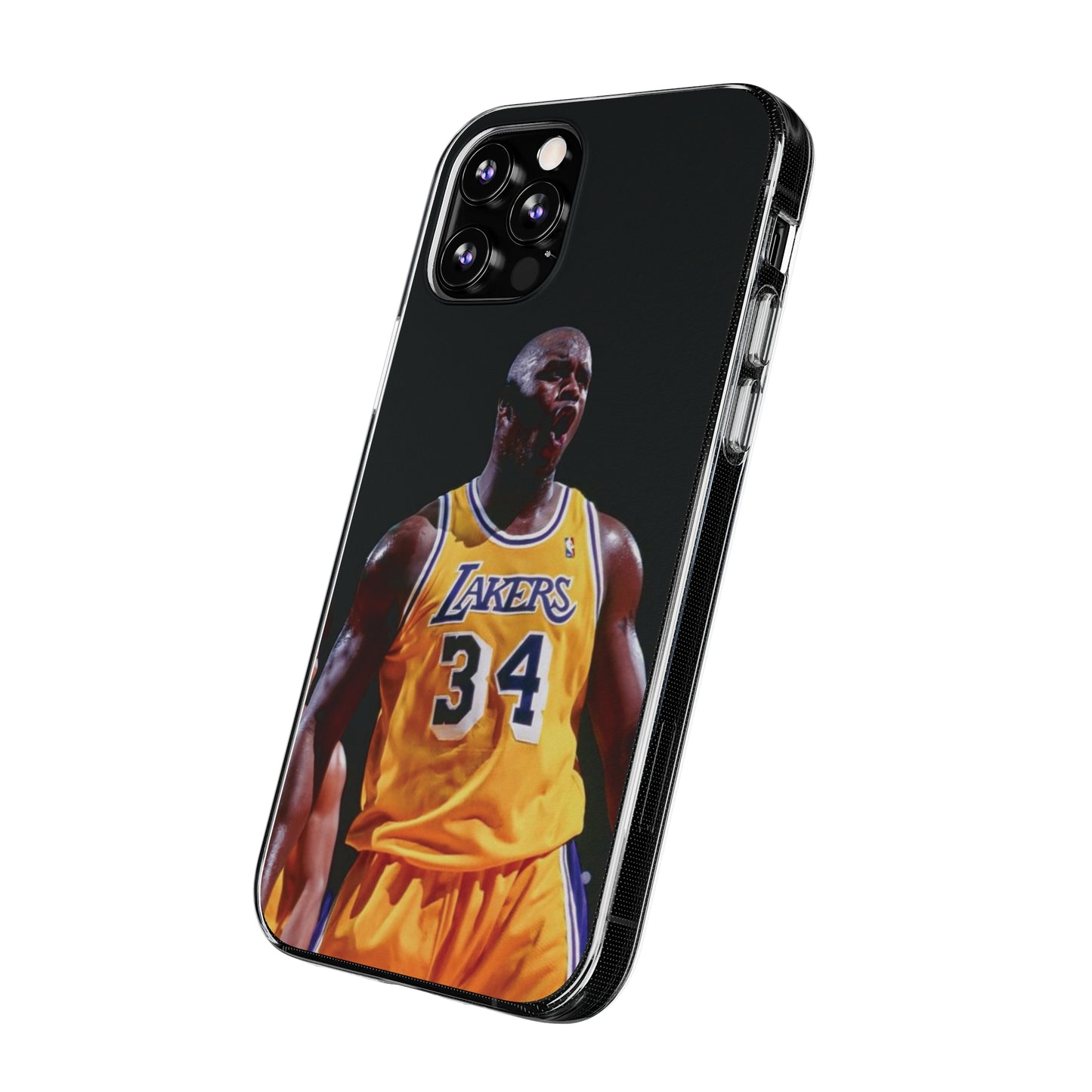 Shaq Vintage Basketball Star Soft Phone Case - Vibrant Lakers Design