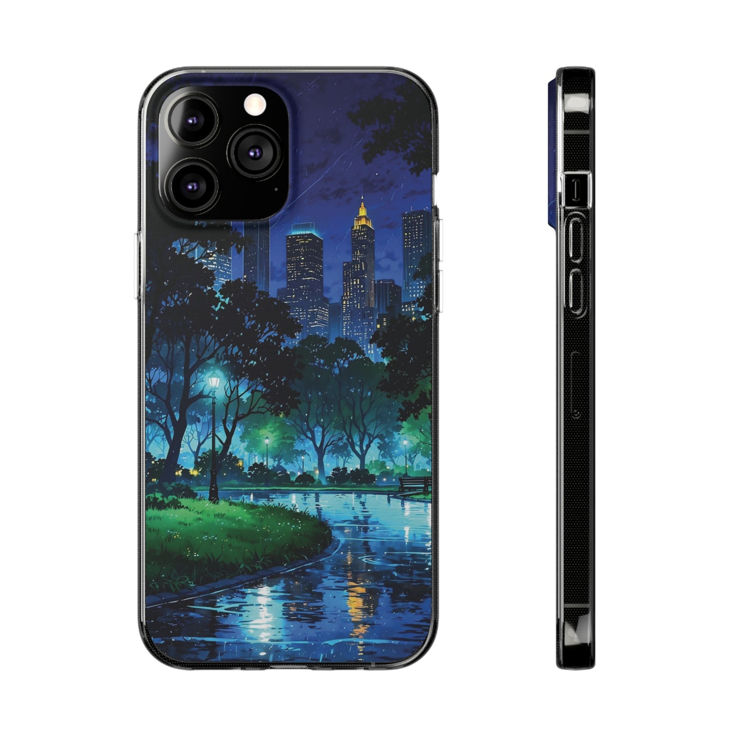 Cityscape Night Soft Phone Case - Protective Cover for Urban Lovers
