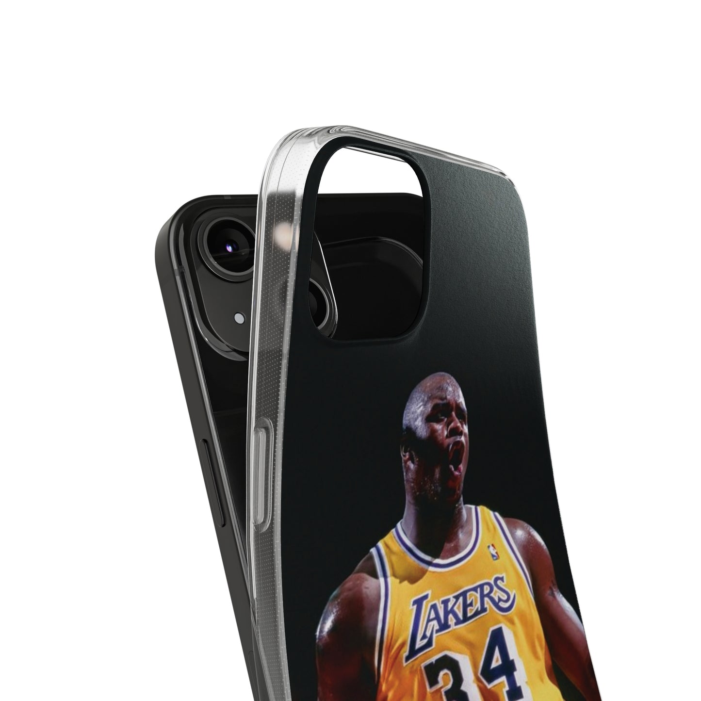 Shaq Vintage Basketball Star Soft Phone Case - Vibrant Lakers Design