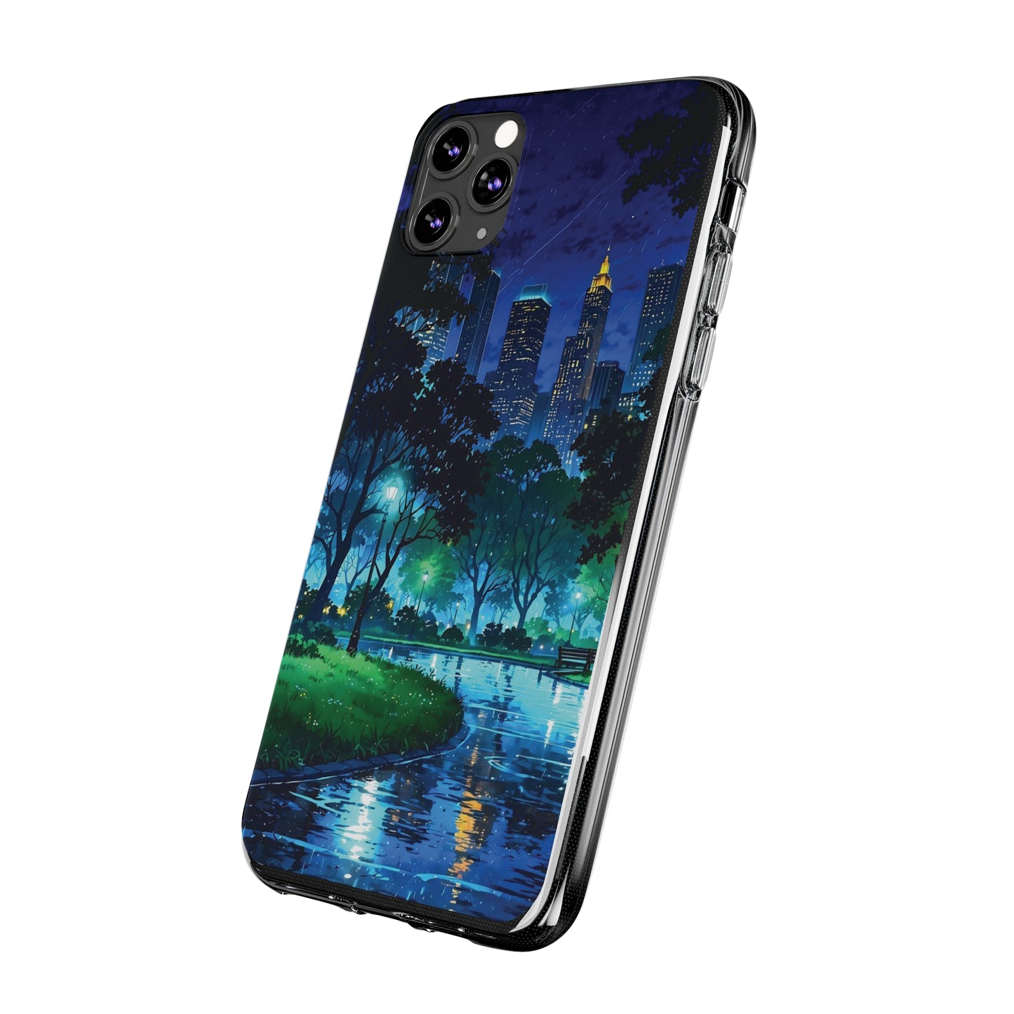 Cityscape Night Soft Phone Case - Protective Cover for Urban Lovers