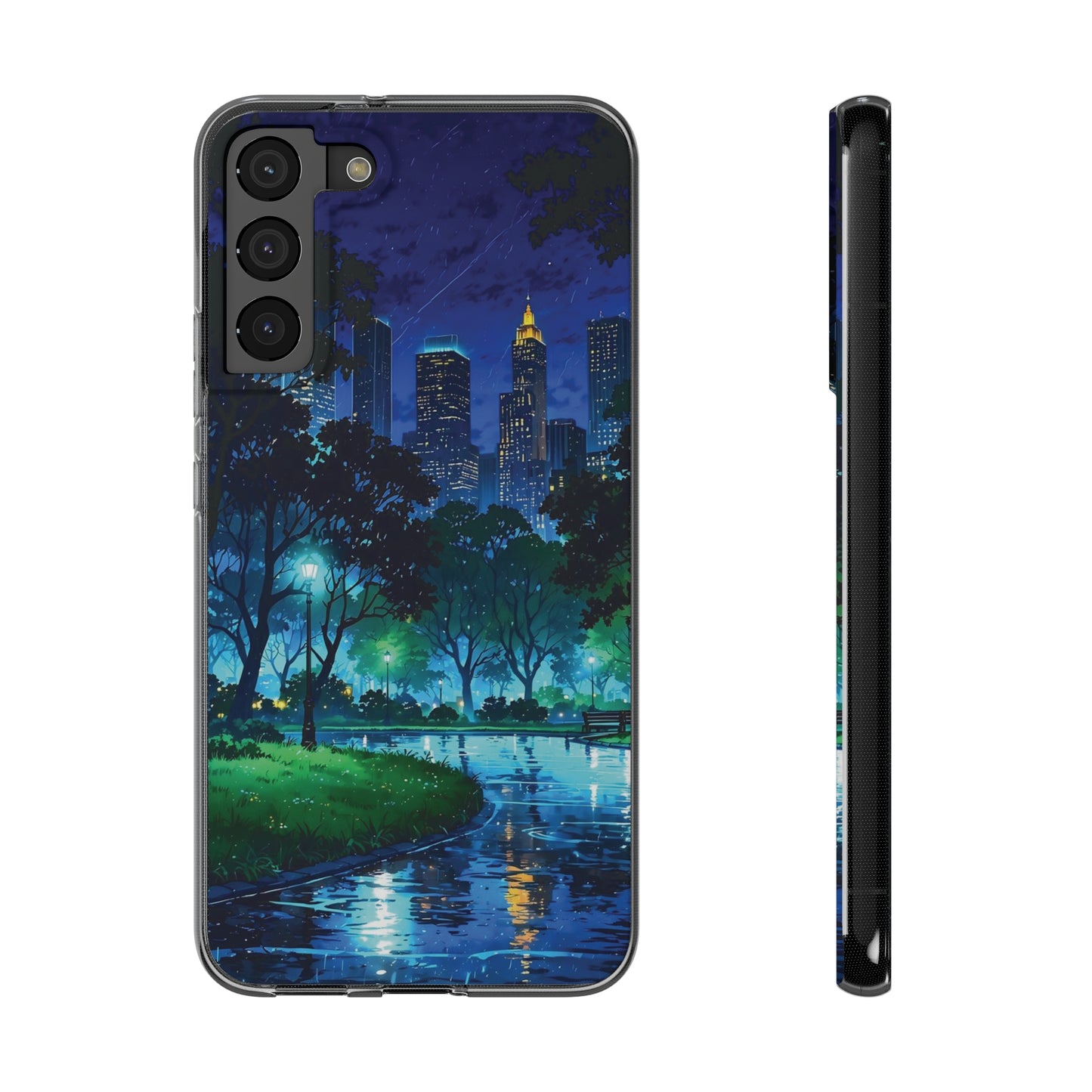 Cityscape Night Soft Phone Case - Protective Cover for Urban Lovers