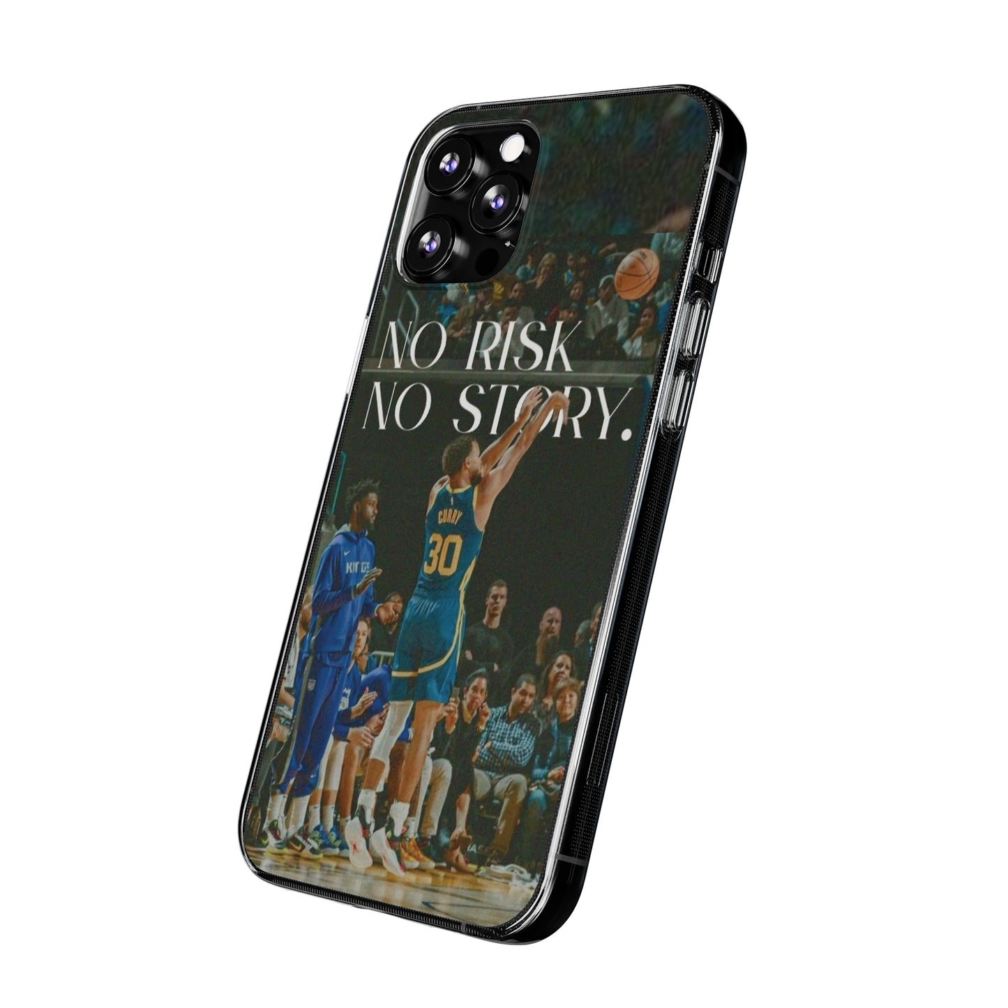 Steph Curry Motivational Soft Phone Case - No Risk, No Story for Sports Lovers
