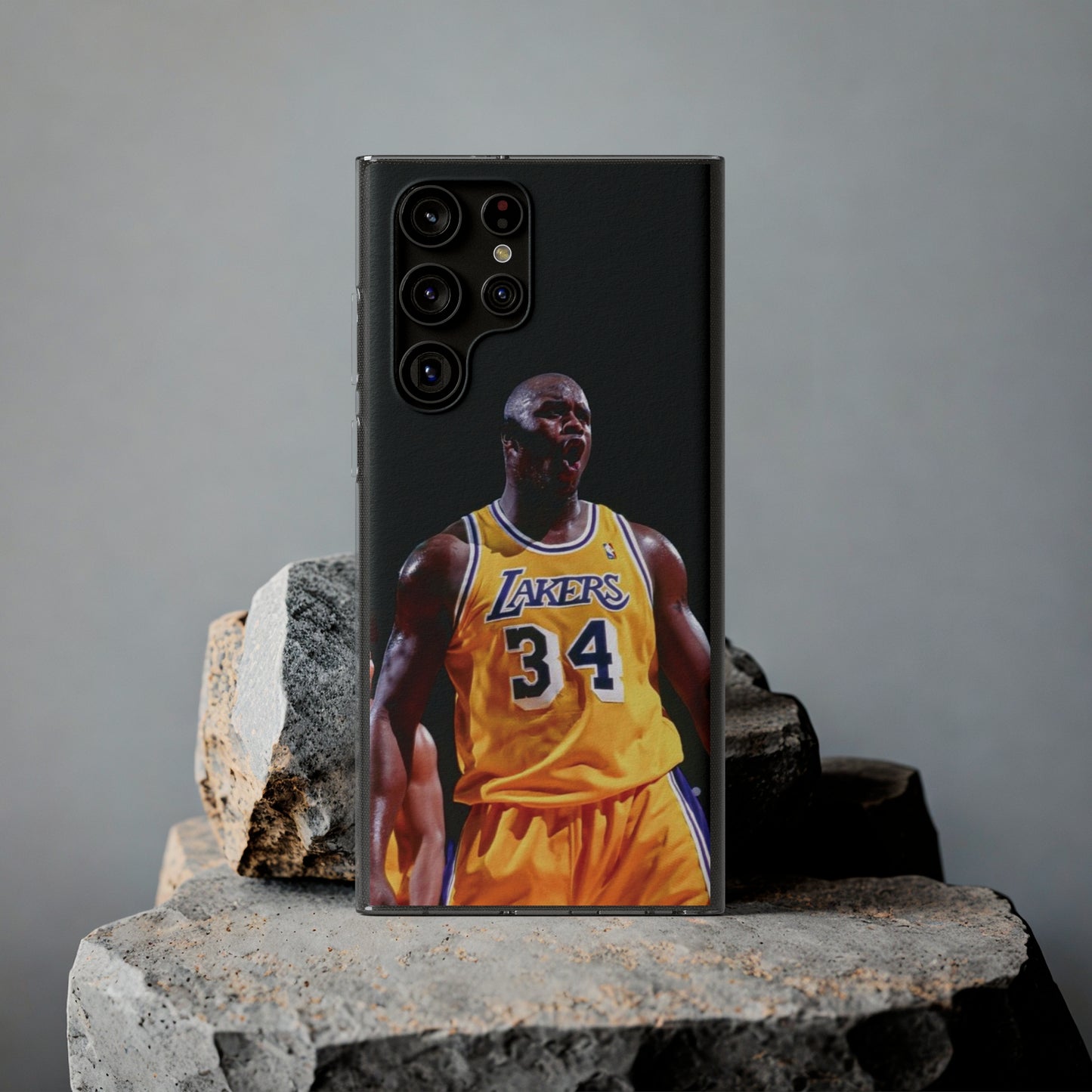 Shaq Vintage Basketball Star Soft Phone Case - Vibrant Lakers Design