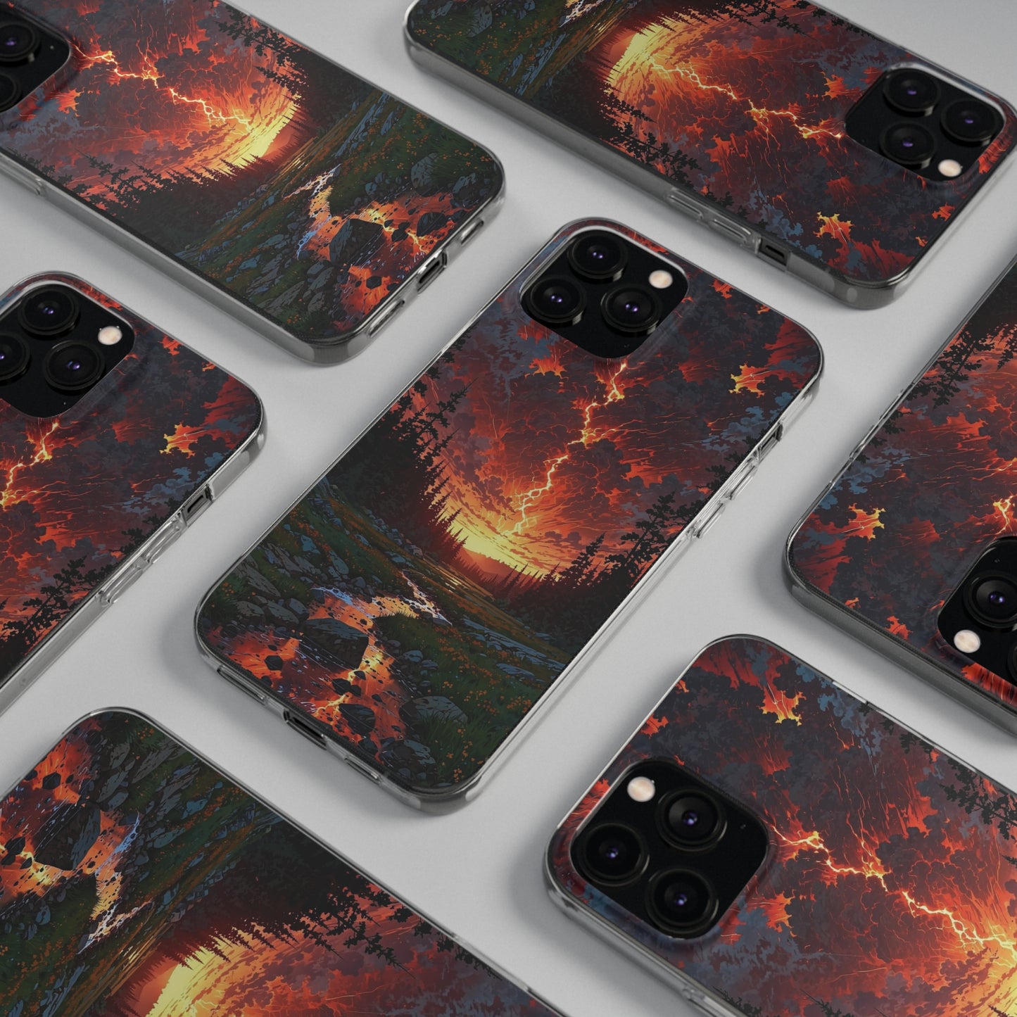 Nature-Inspired Soft Phone Case - Vibrant Sunset Design