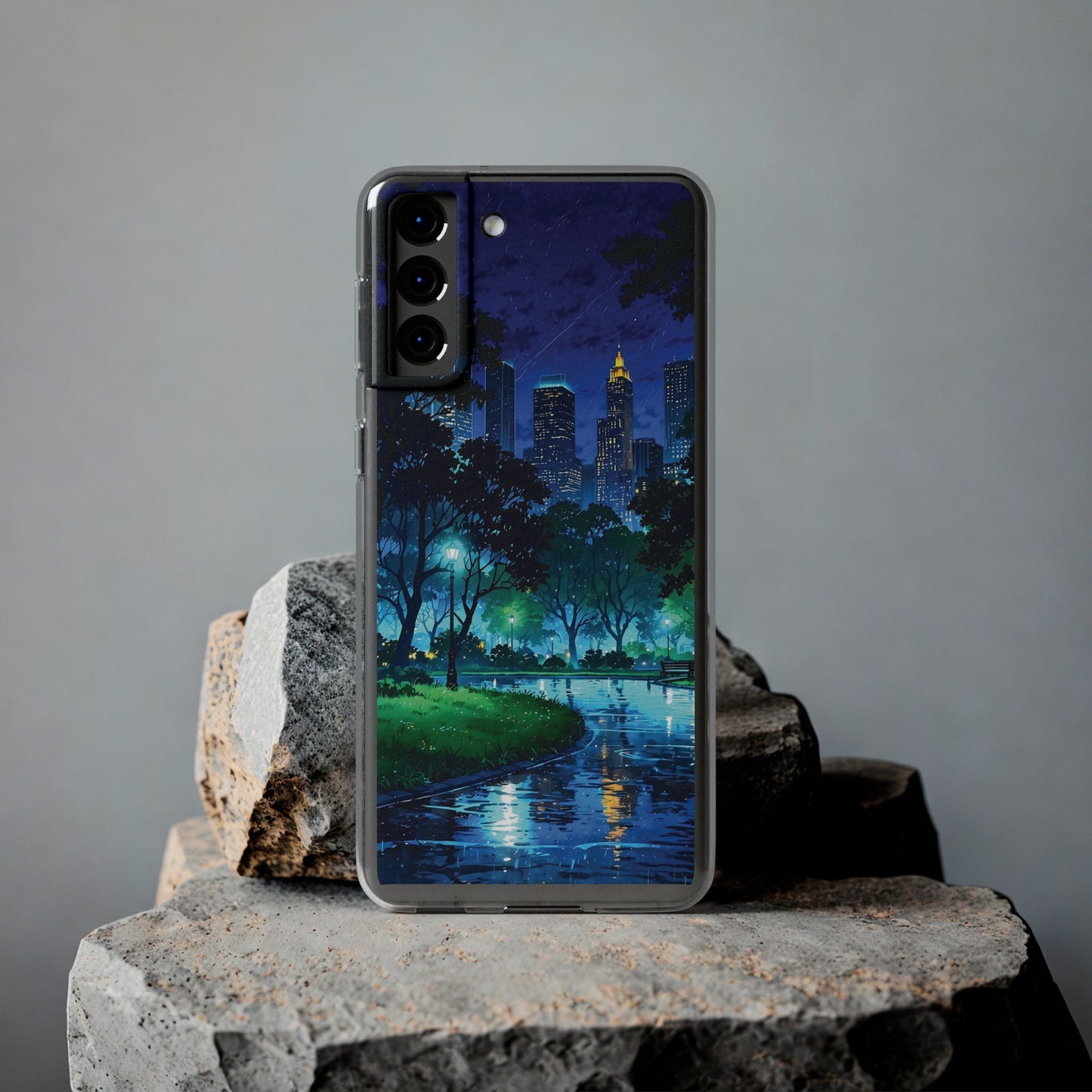 Cityscape Night Soft Phone Case - Protective Cover for Urban Lovers