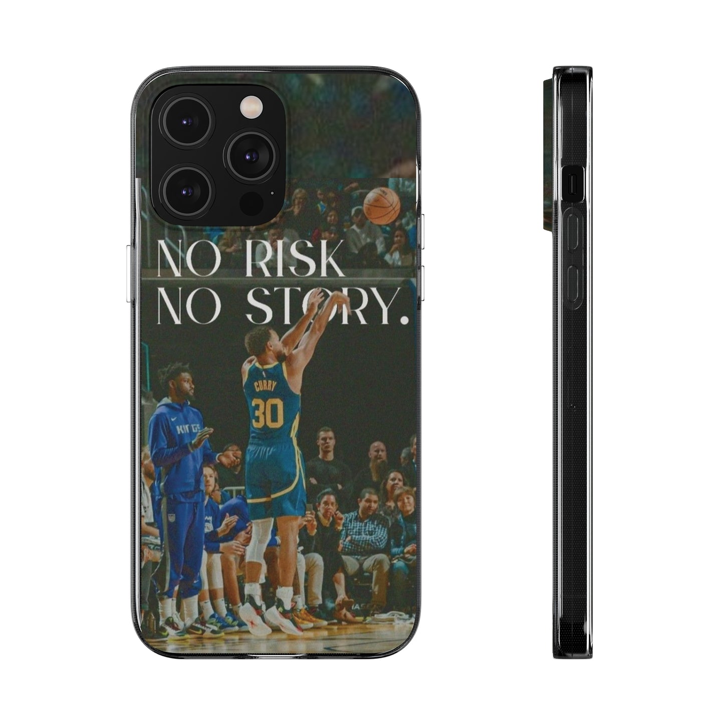 Steph Curry Motivational Soft Phone Case - No Risk, No Story for Sports Lovers