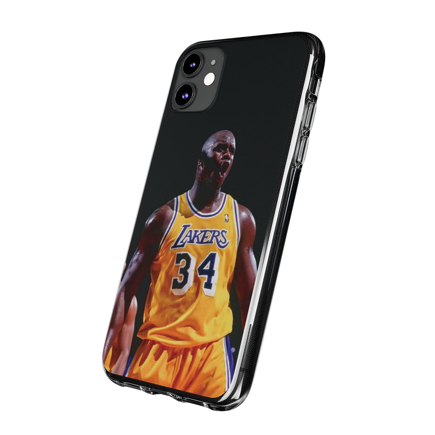 Shaq Vintage Basketball Star Soft Phone Case - Vibrant Lakers Design