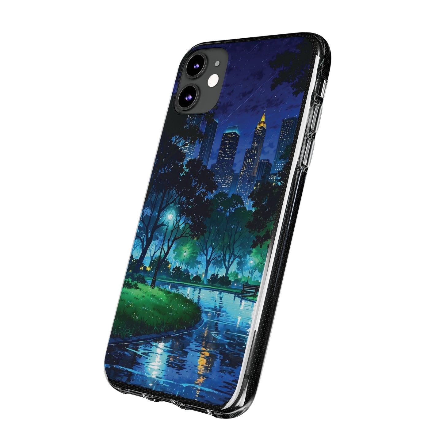 Cityscape Night Soft Phone Case - Protective Cover for Urban Lovers