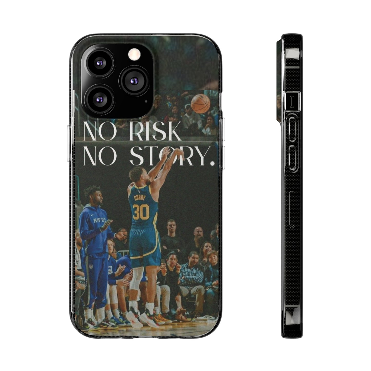 Steph Curry Motivational Soft Phone Case - No Risk, No Story for Sports Lovers