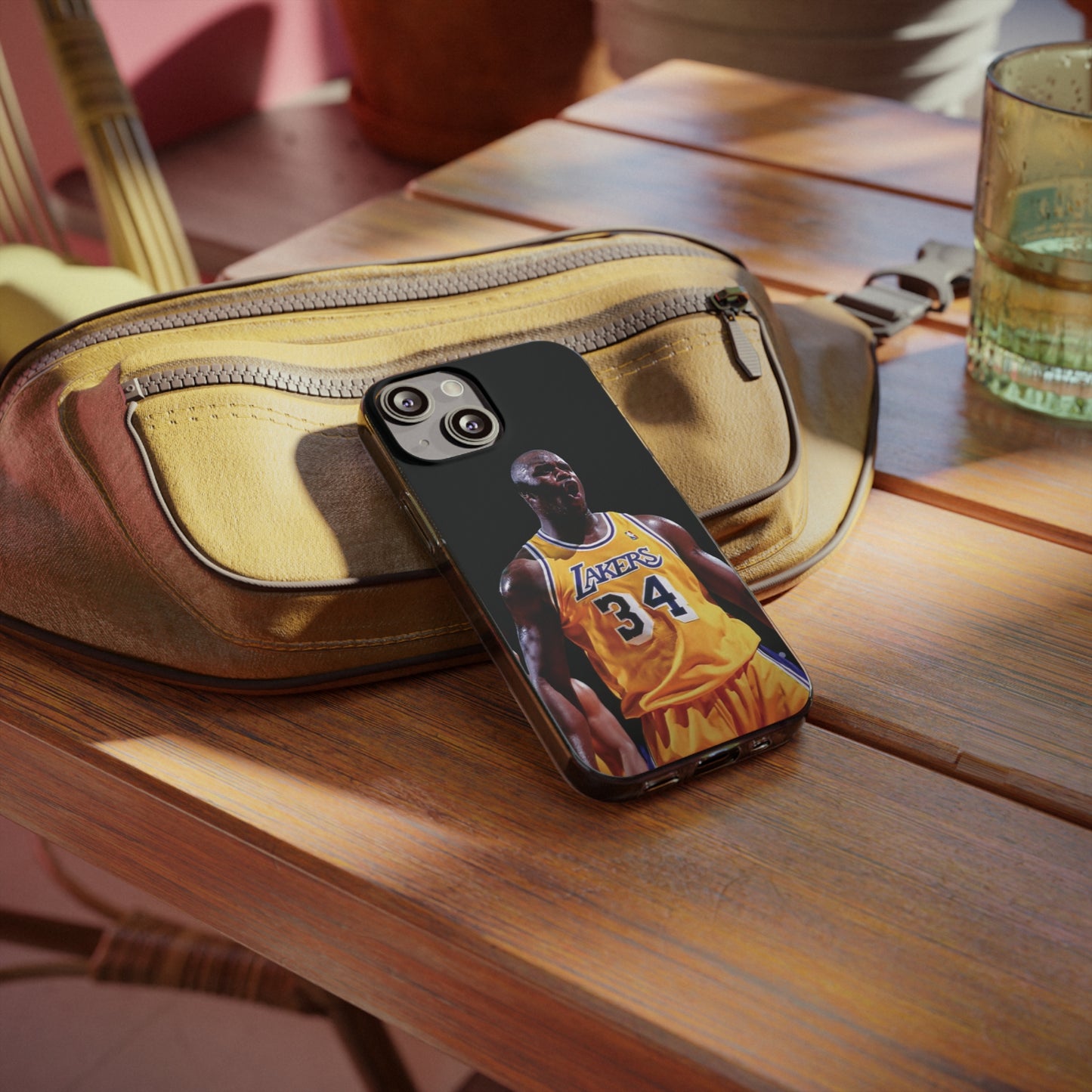Shaq Vintage Basketball Star Soft Phone Case - Vibrant Lakers Design
