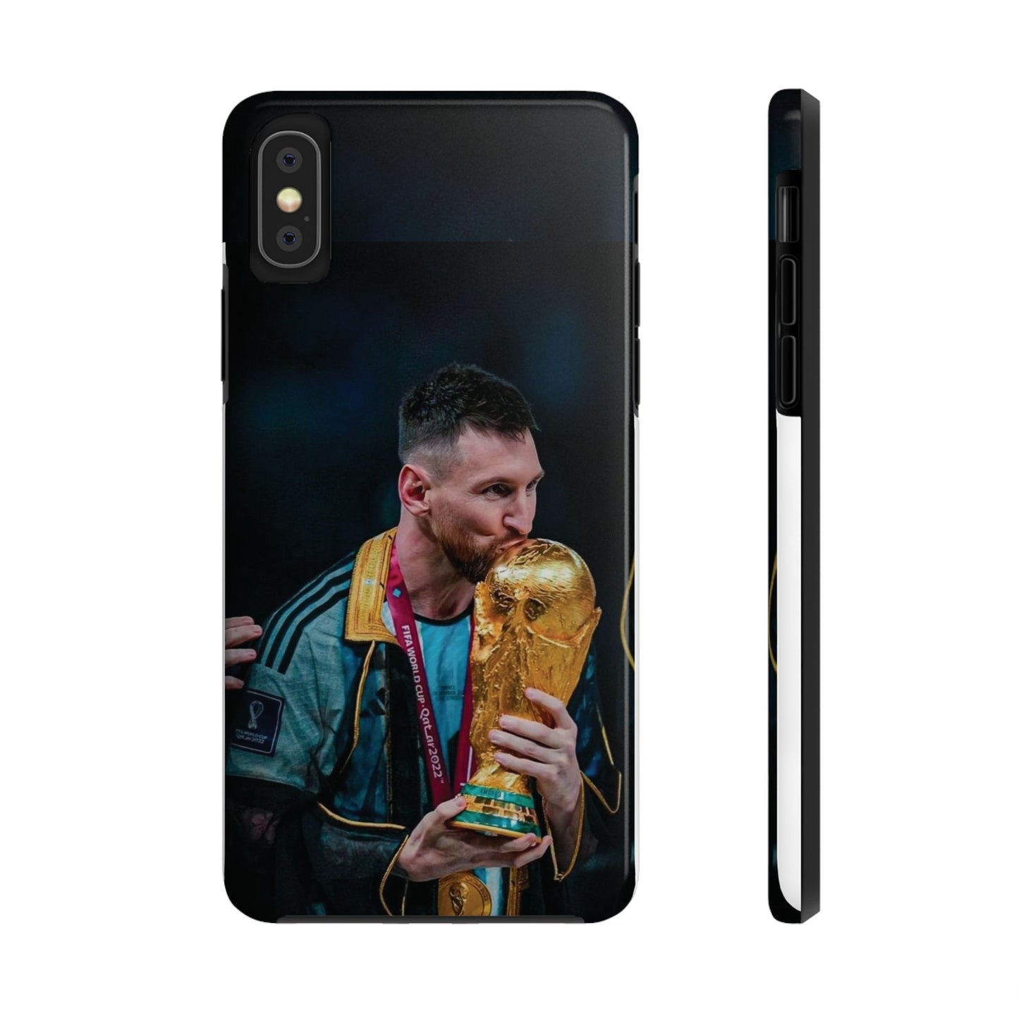 Messi World Cup Champion Tough Phone Case - Messi Trophy Design