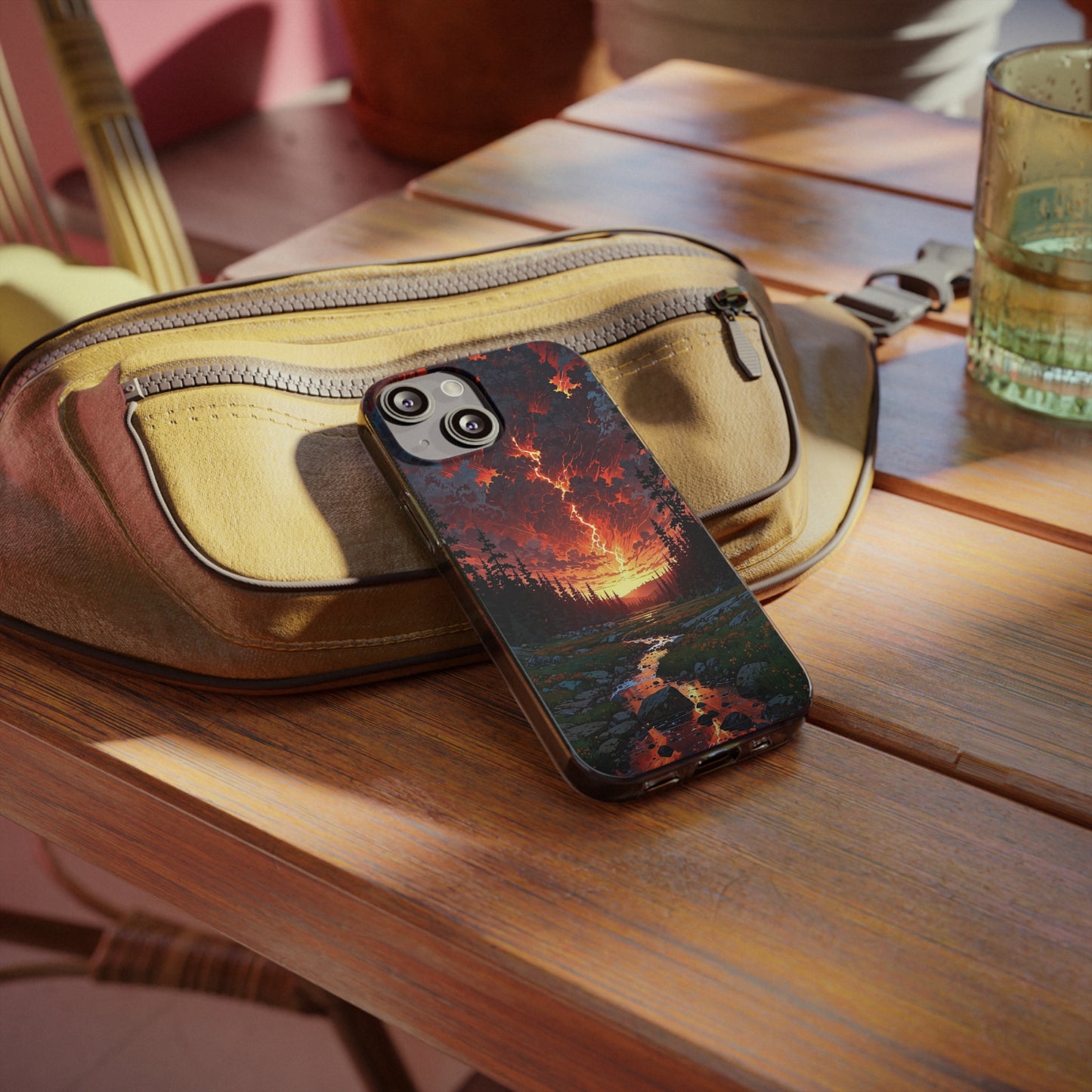 Nature-Inspired Soft Phone Case - Vibrant Sunset Design