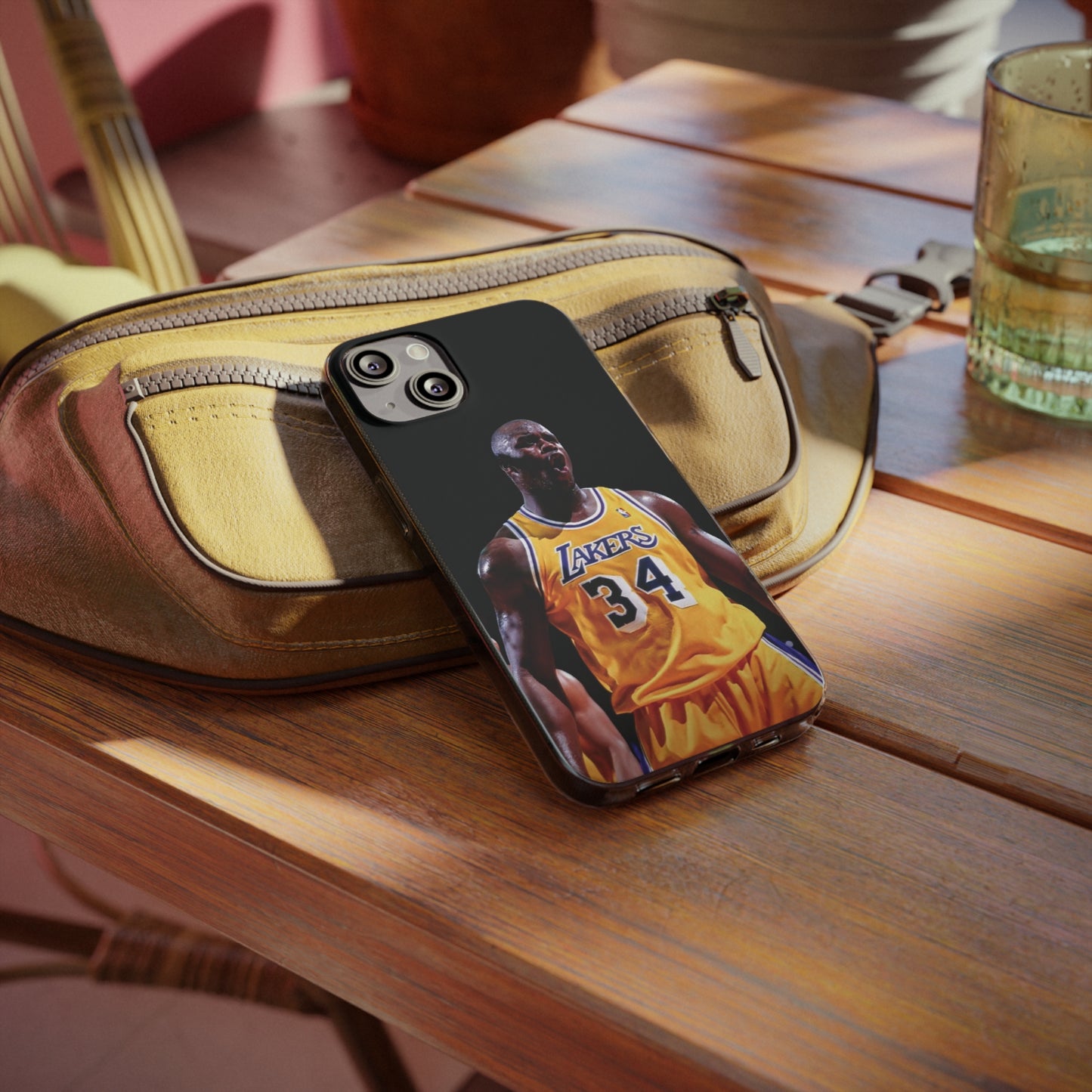 Shaq Vintage Basketball Star Soft Phone Case - Vibrant Lakers Design