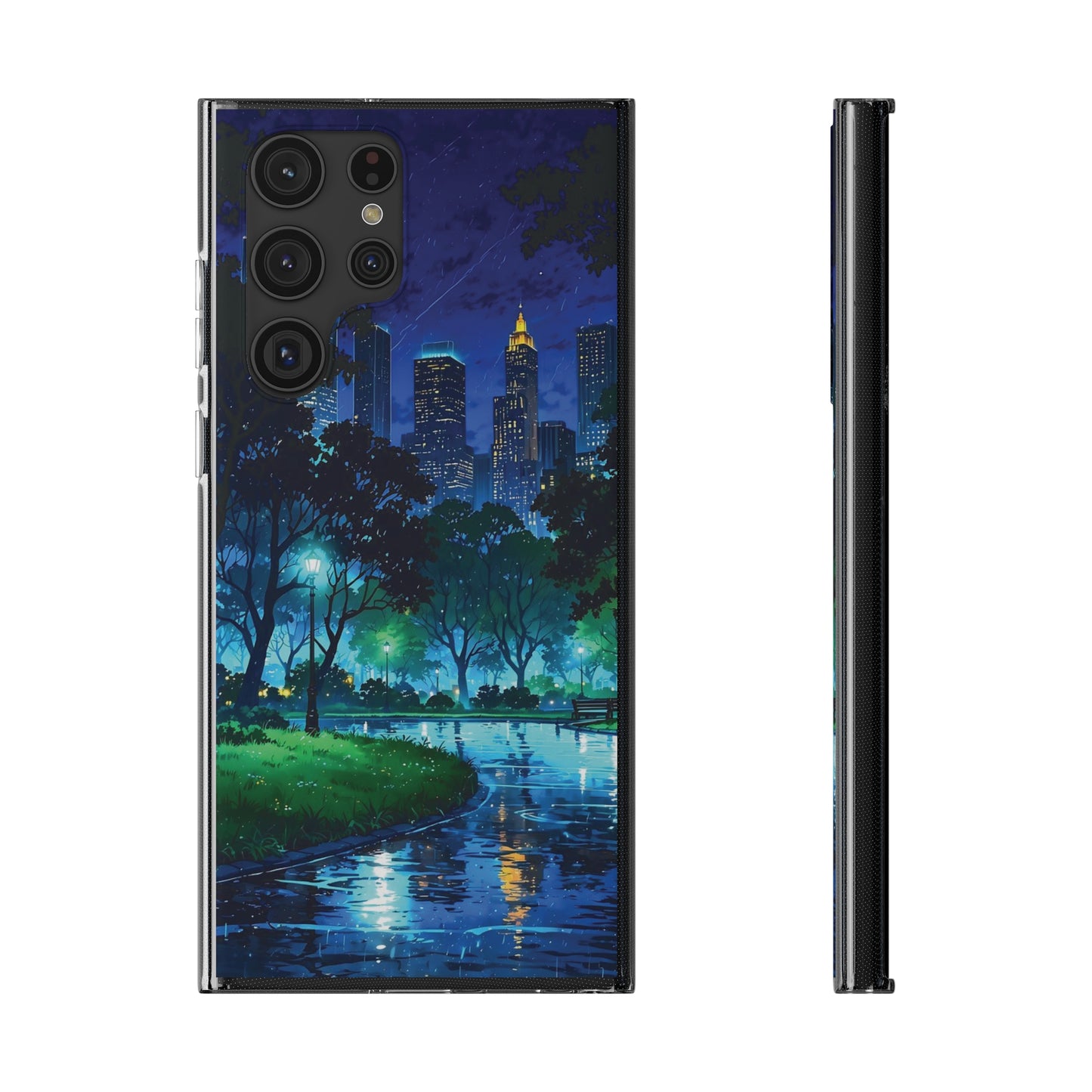 Cityscape Night Soft Phone Case - Protective Cover for Urban Lovers