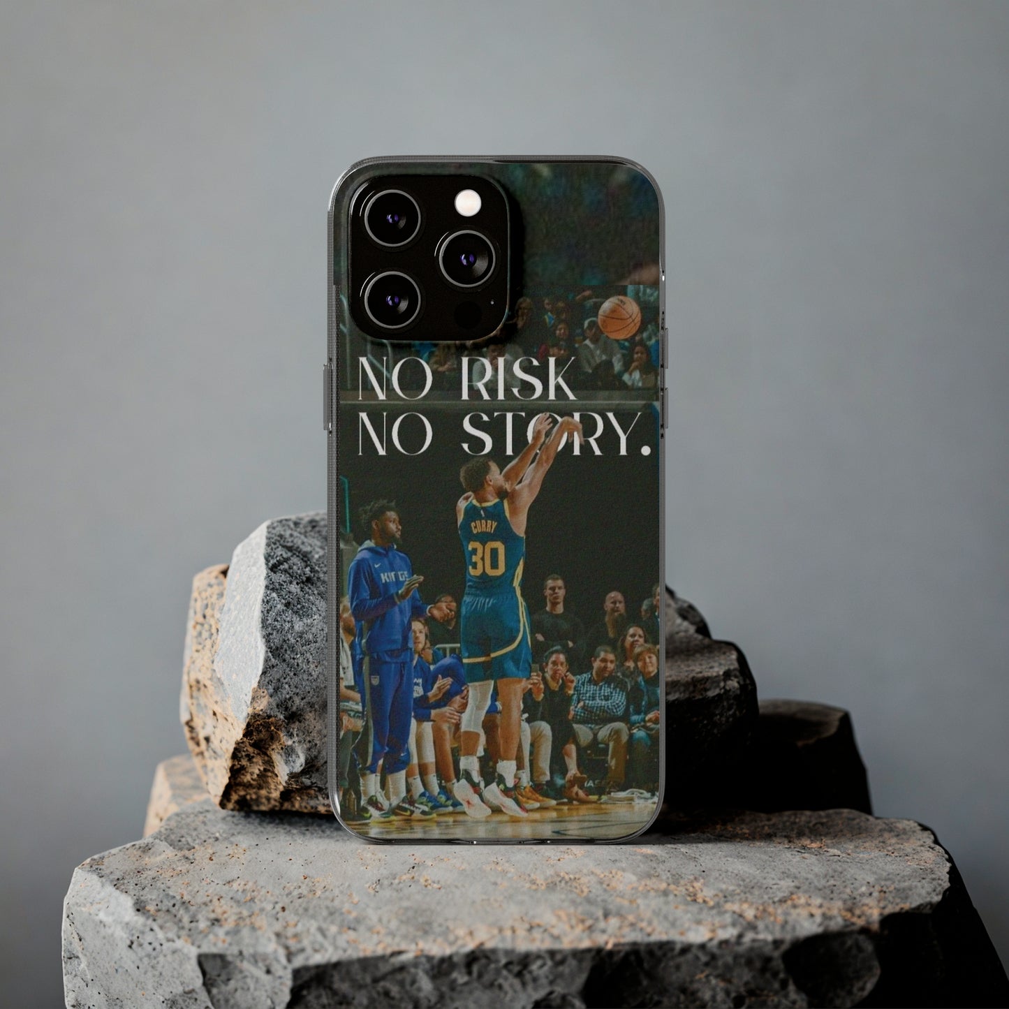 Steph Curry Motivational Soft Phone Case - No Risk, No Story for Sports Lovers