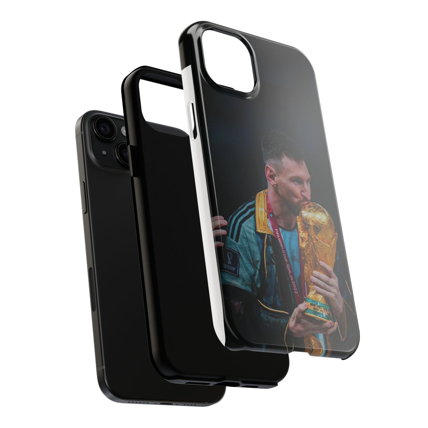 Messi World Cup Champion Tough Phone Case - Messi Trophy Design