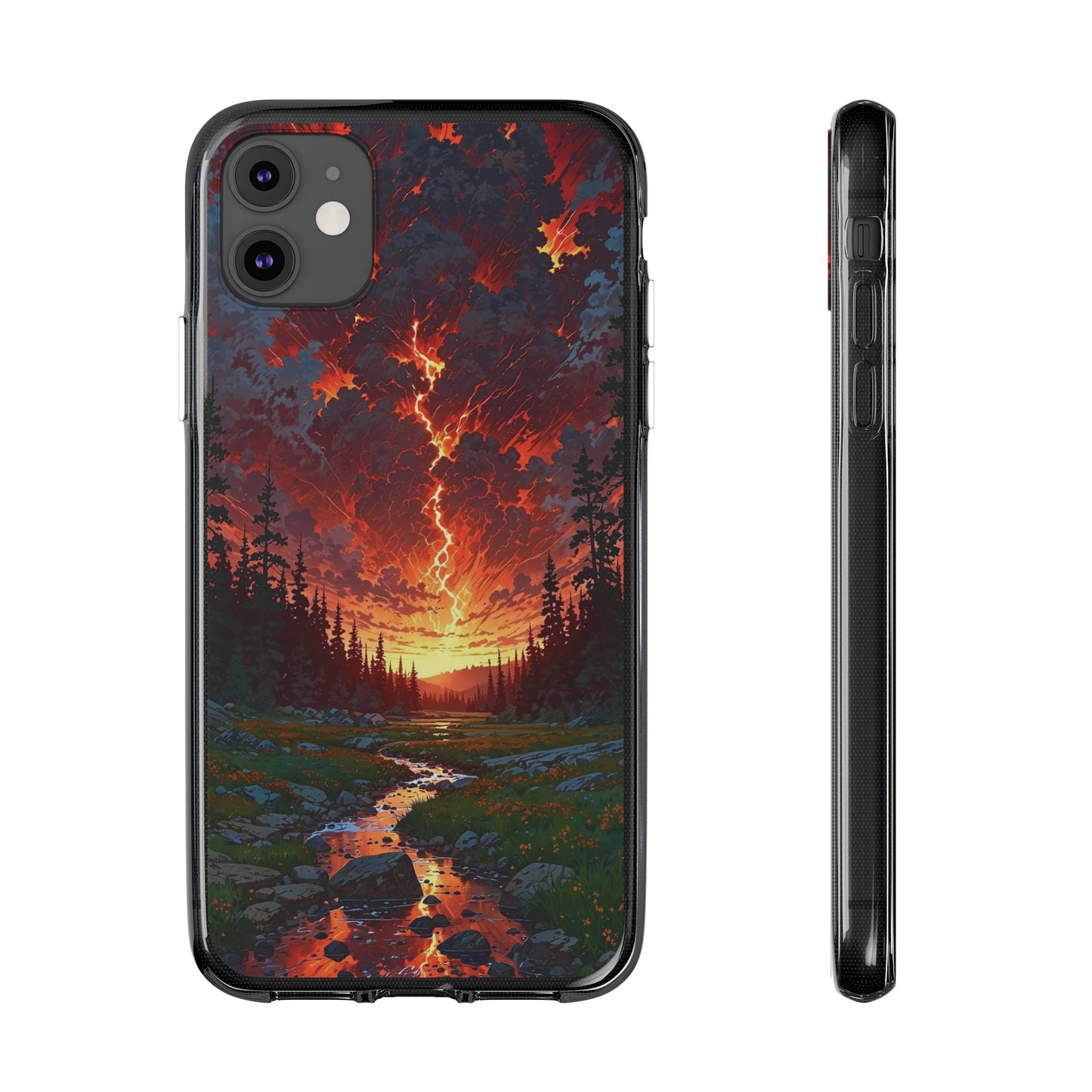 Nature-Inspired Soft Phone Case - Vibrant Sunset Design